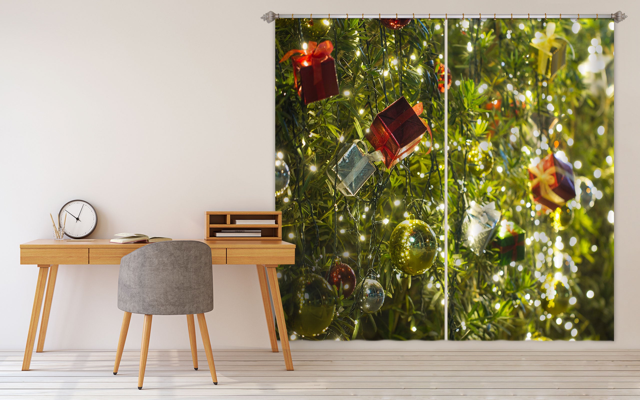 3D Gift Box Pendant 52056 Christmas Curtains Drapes Xmas