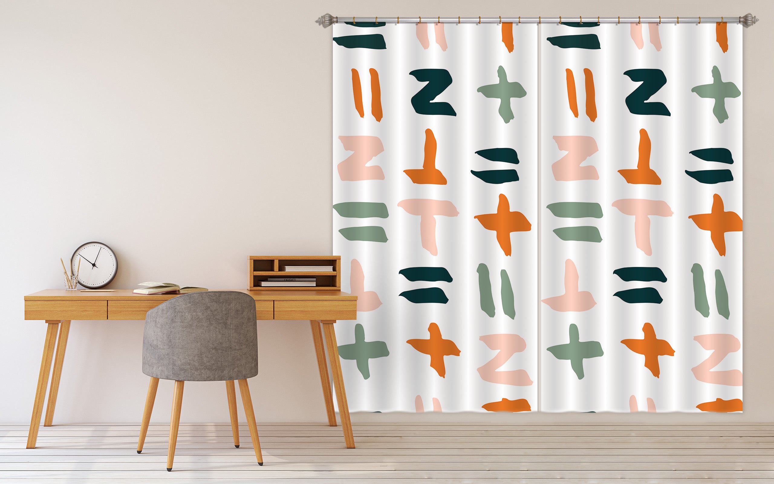 3D Colored Symbols 111111 Kashmira Jayaprakash Curtain Curtains Drapes