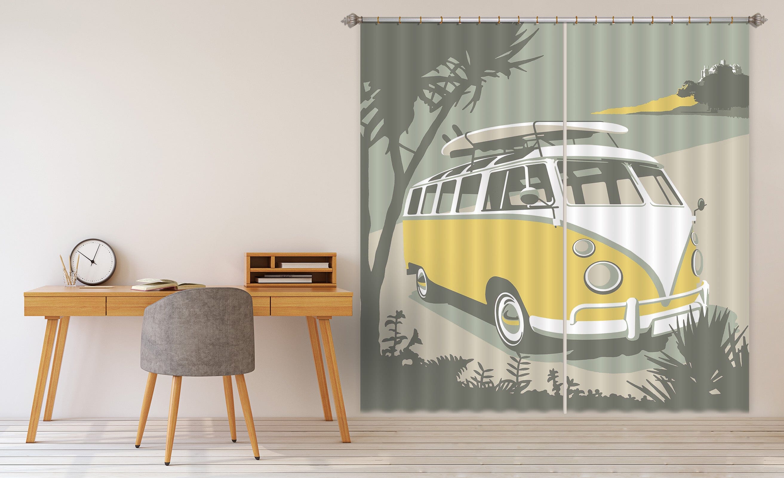 3D Marazion Camper 120 Steve Read Curtain Curtains Drapes Curtains AJ Creativity Home 