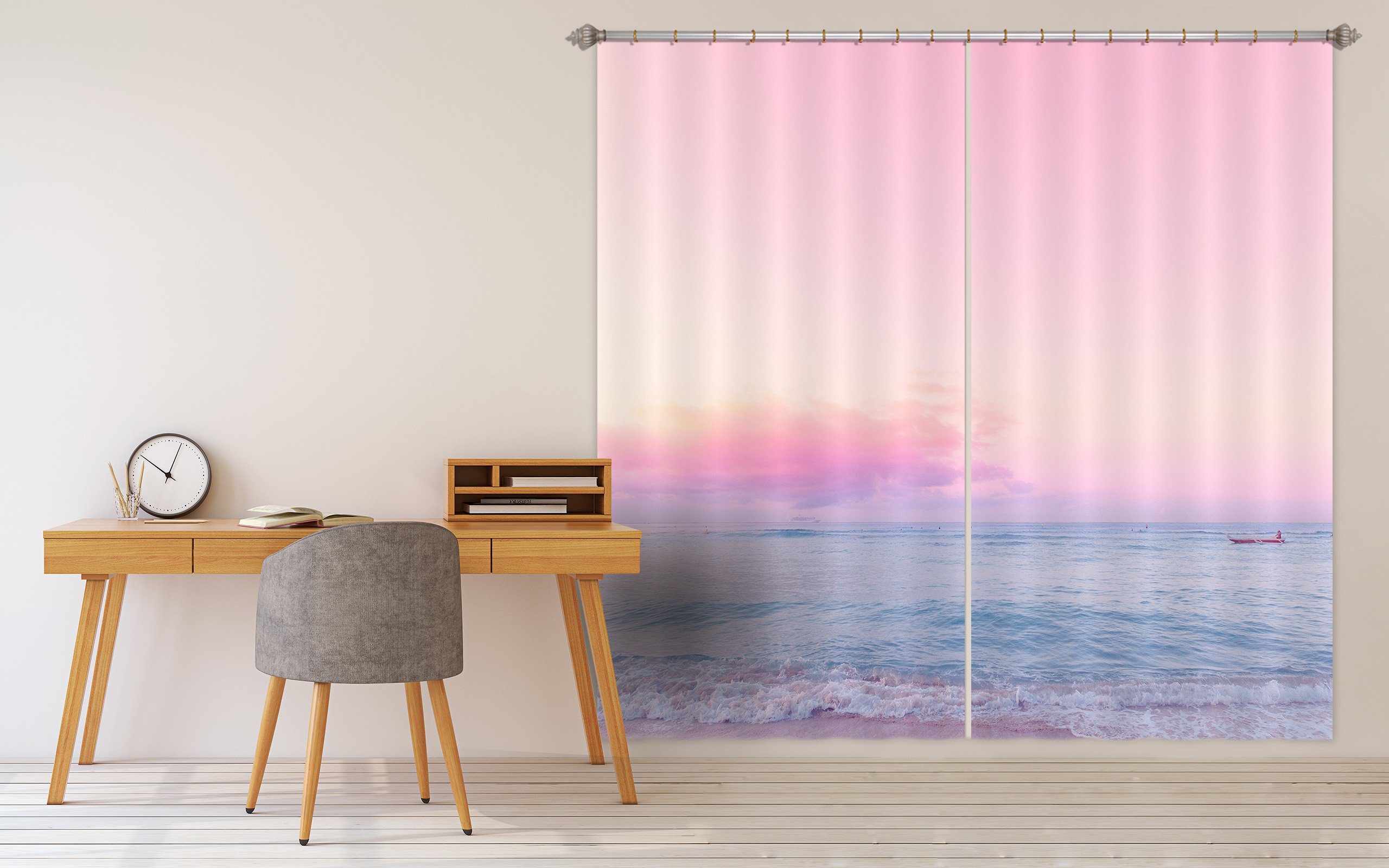 3D Beautiful Sea 046 Noirblanc777 Curtain Curtains Drapes Curtains AJ Creativity Home 