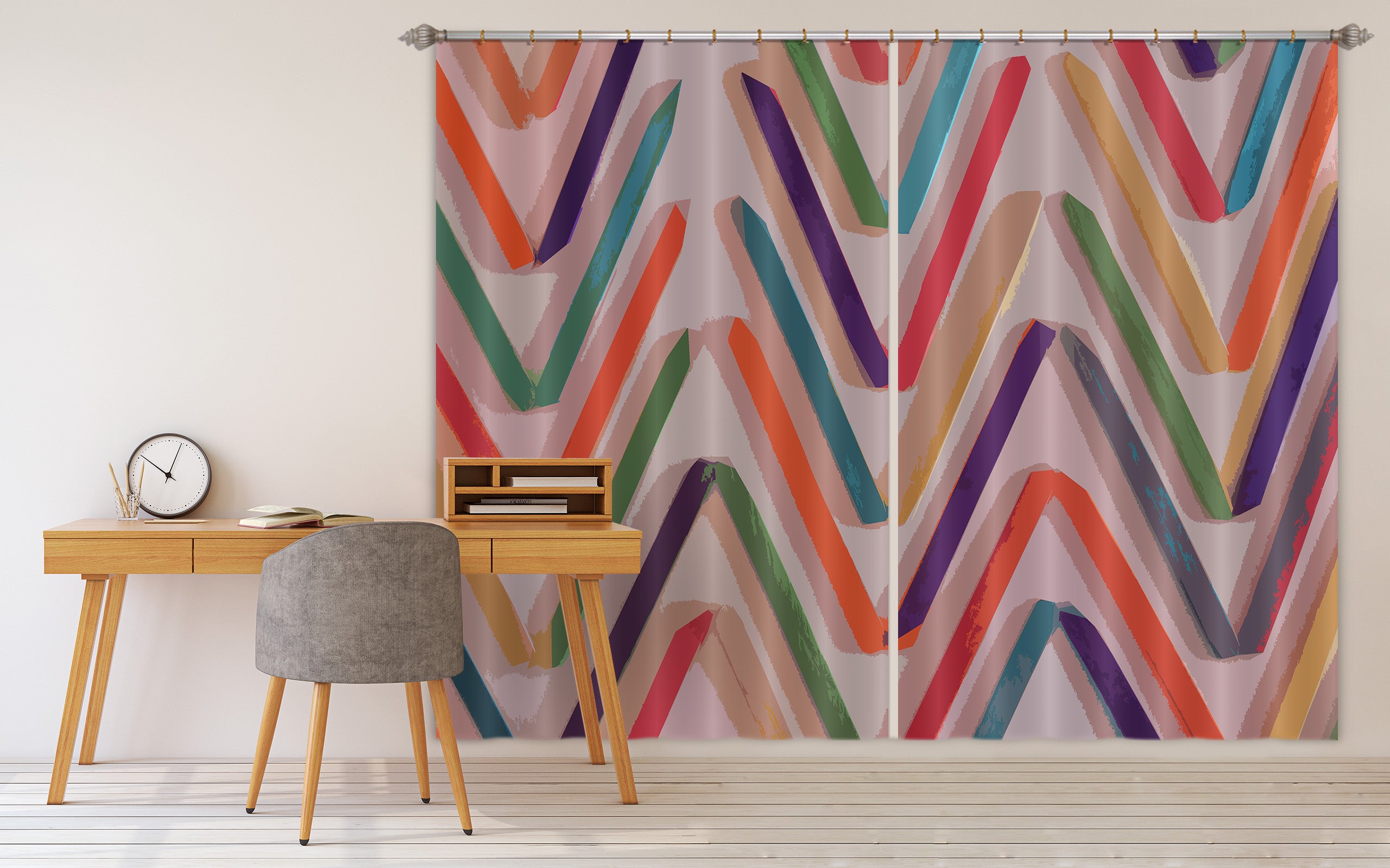 3D Wavy Lines 70095 Shandra Smith Curtain Curtains Drapes