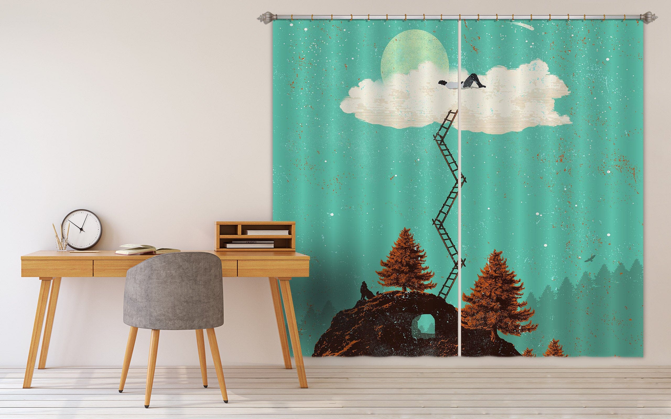 3D Sleeping In The Cloud 041 Showdeer Curtain Curtains Drapes Curtains AJ Creativity Home 