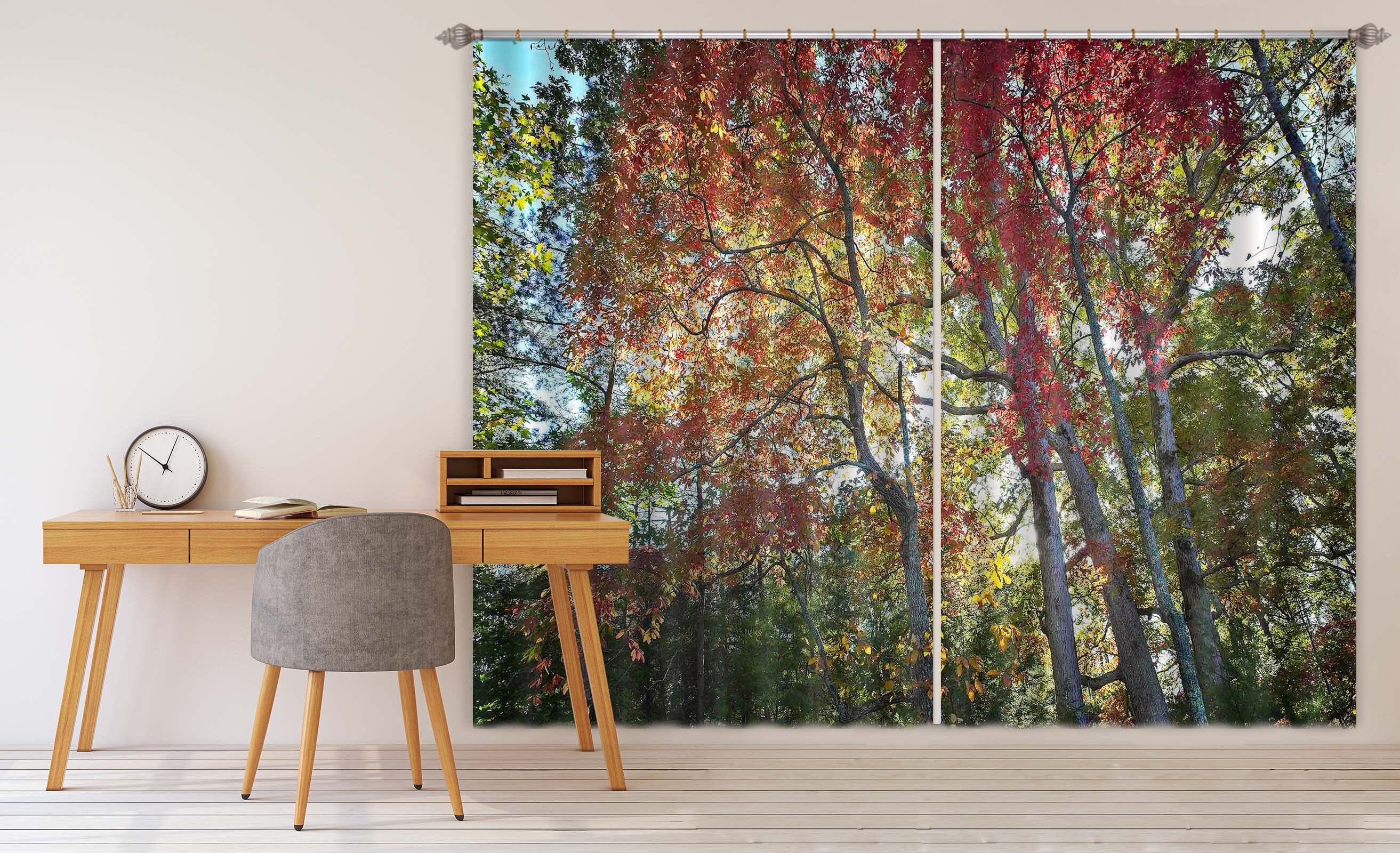 3D Natural Forest 063 Kathy Barefield Curtain Curtains Drapes Curtains AJ Creativity Home 