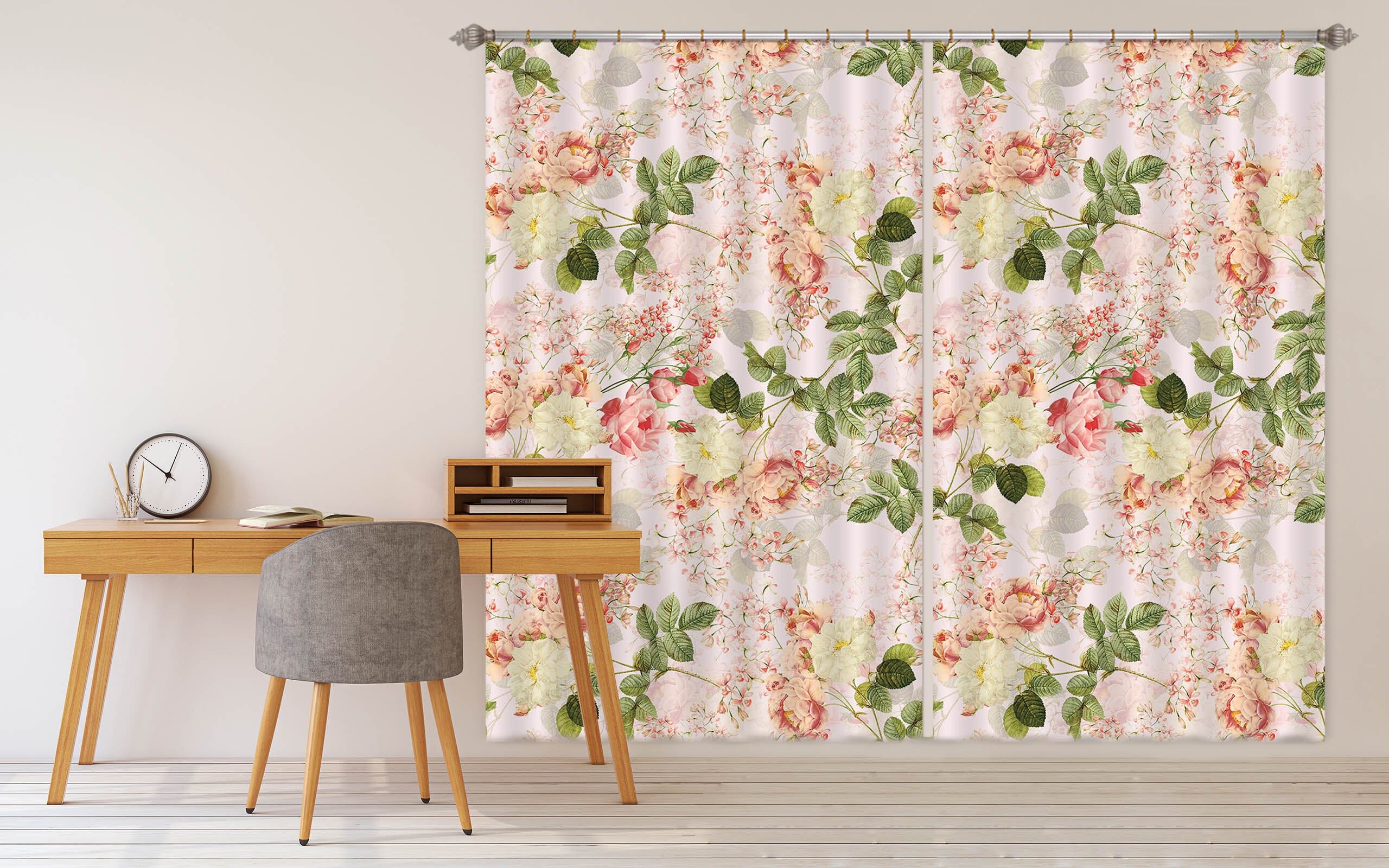 3D Pink Garden 130 Uta Naumann Curtain Curtains Drapes Curtains AJ Creativity Home 