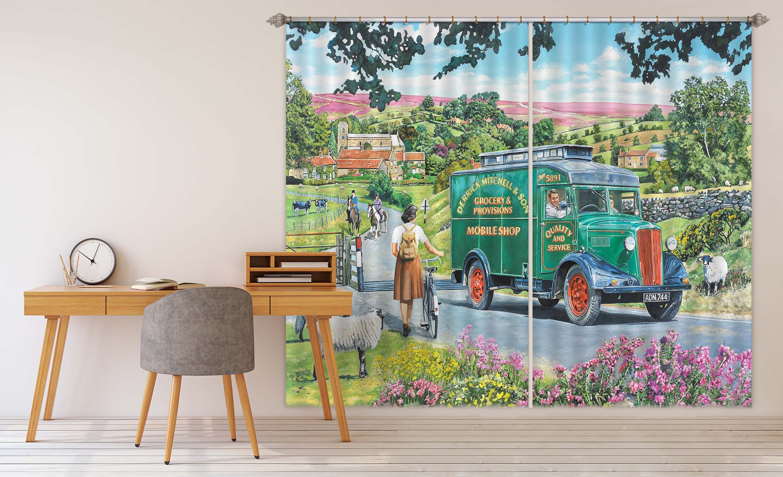 3D Over Hill And Dale 083 Trevor Mitchell Curtain Curtains Drapes Curtains AJ Creativity Home 