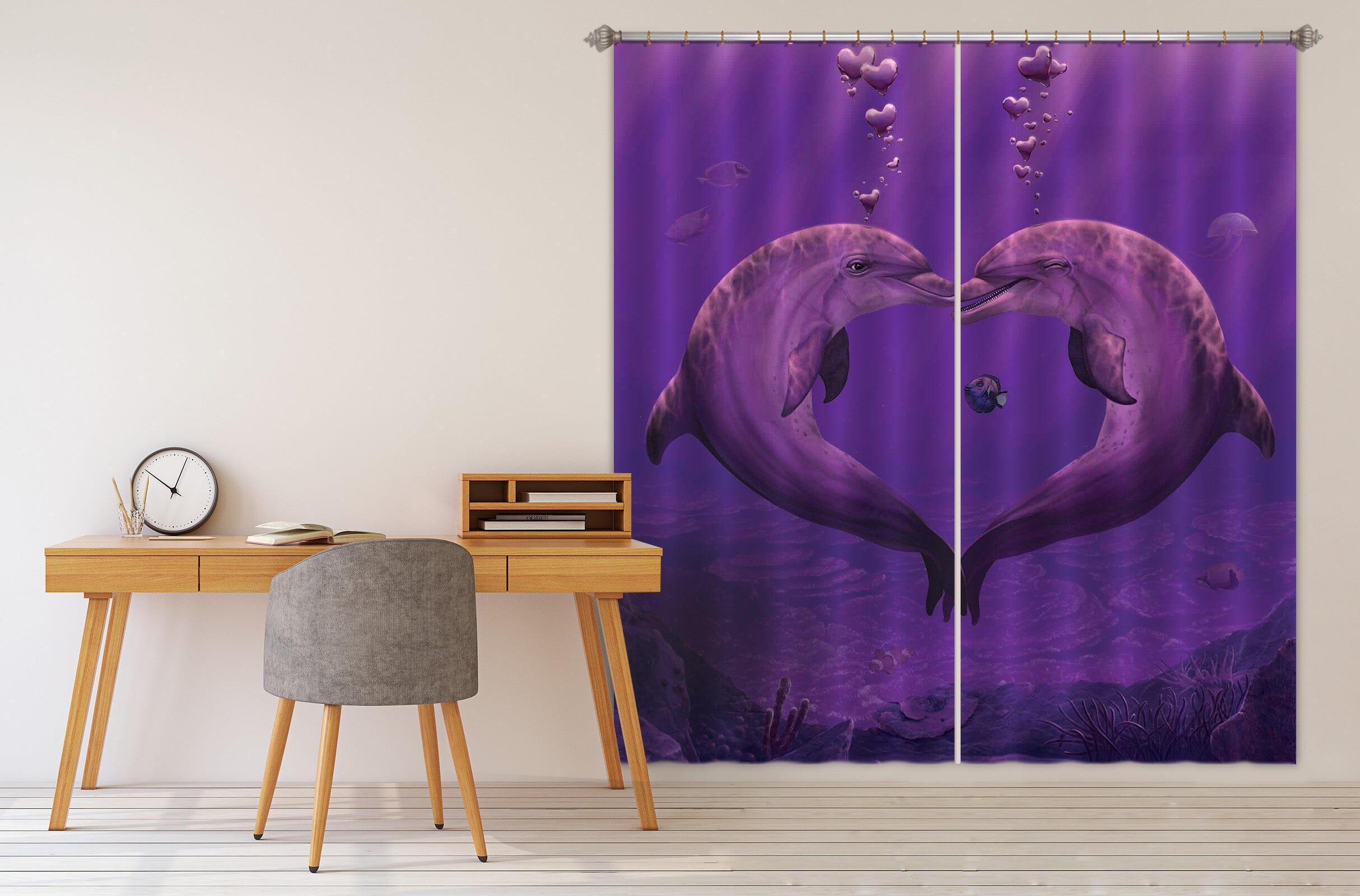 3D Sea Of Hearts Def 067 Vincent Hie Curtain Curtains Drapes Curtains AJ Creativity Home 