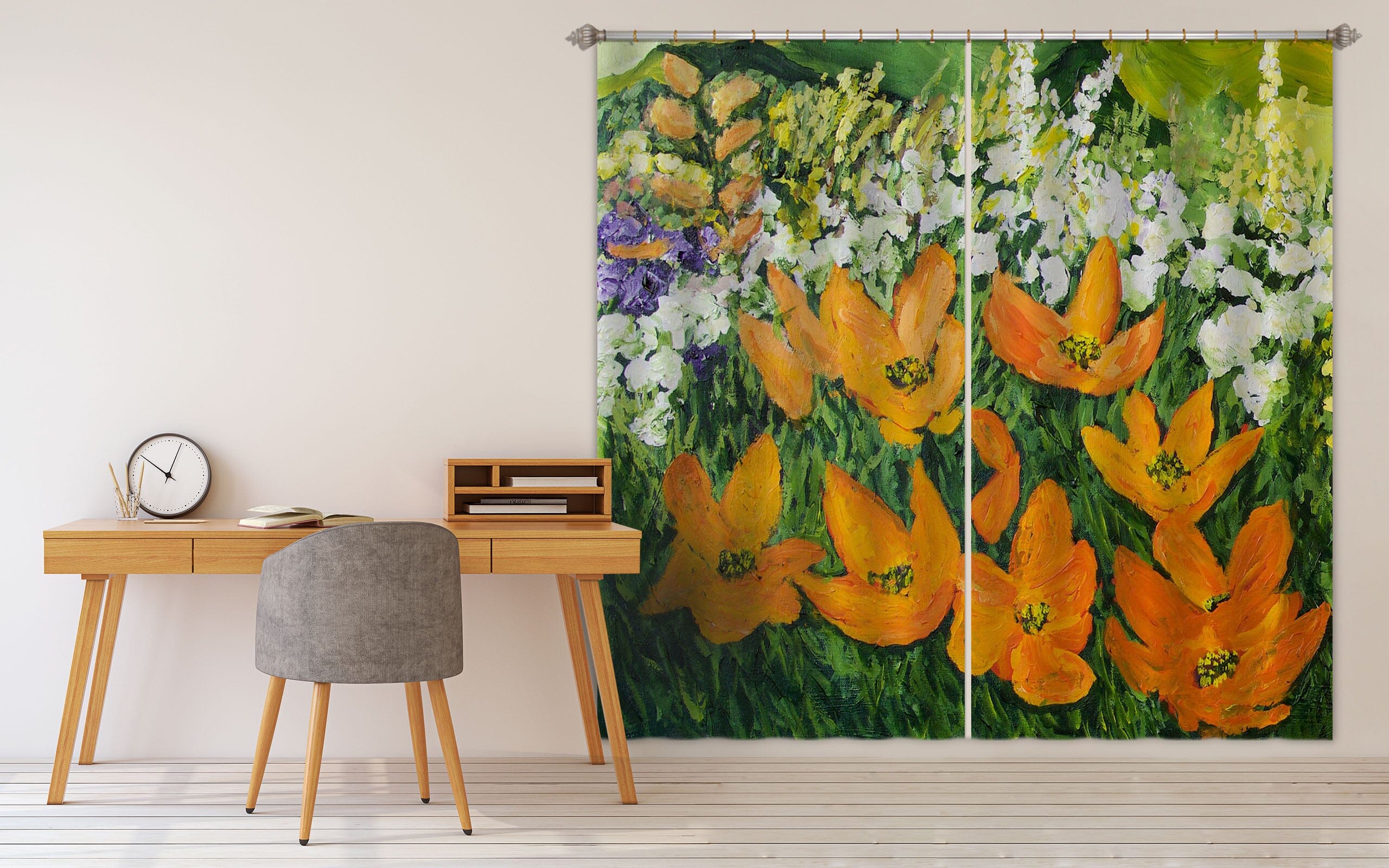 3D Flower Dance 216 Allan P. Friedlander Curtain Curtains Drapes Curtains AJ Creativity Home 