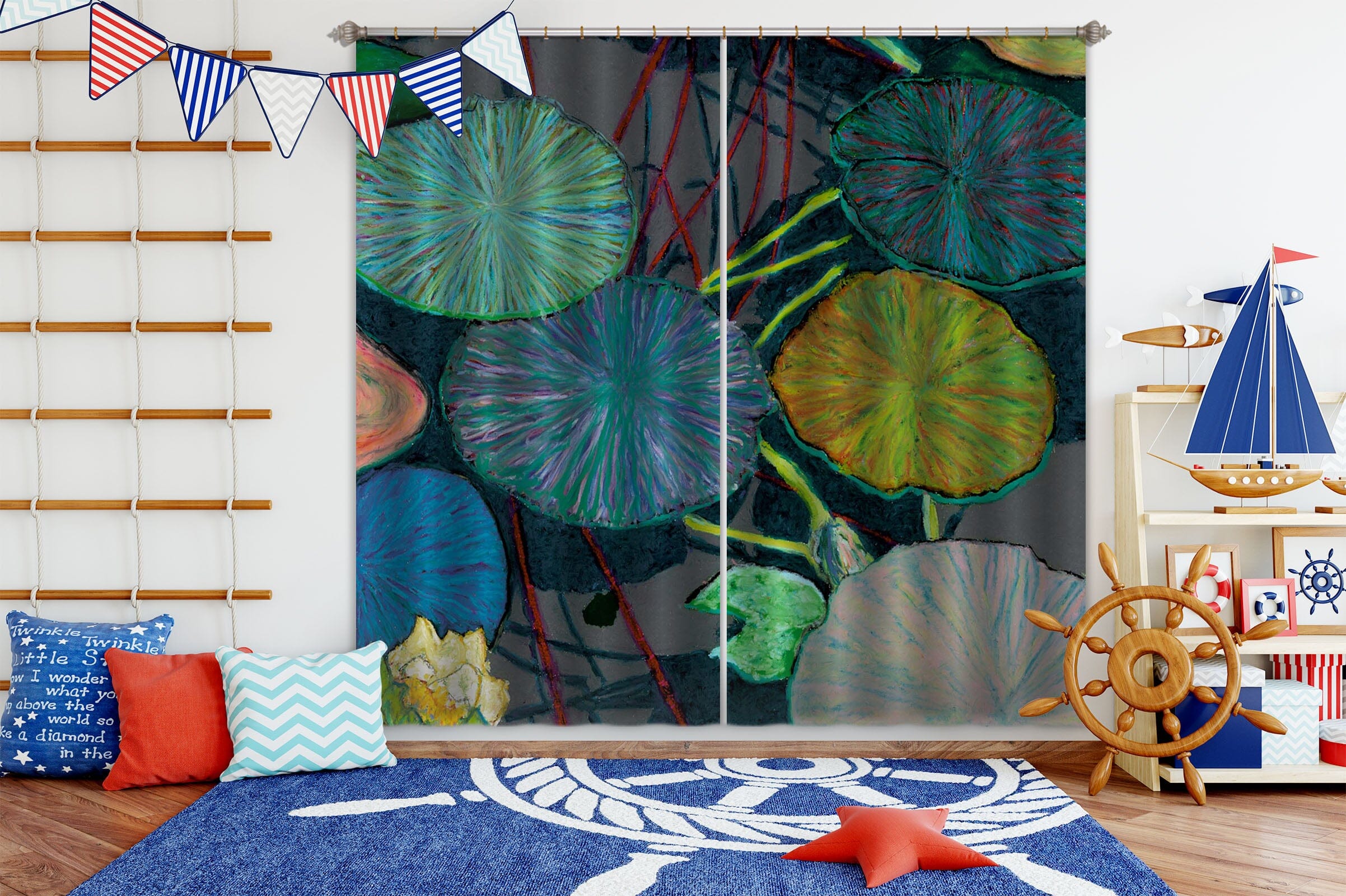 3D Lotus Leaf 224 Allan P. Friedlander Curtain Curtains Drapes Curtains AJ Creativity Home 