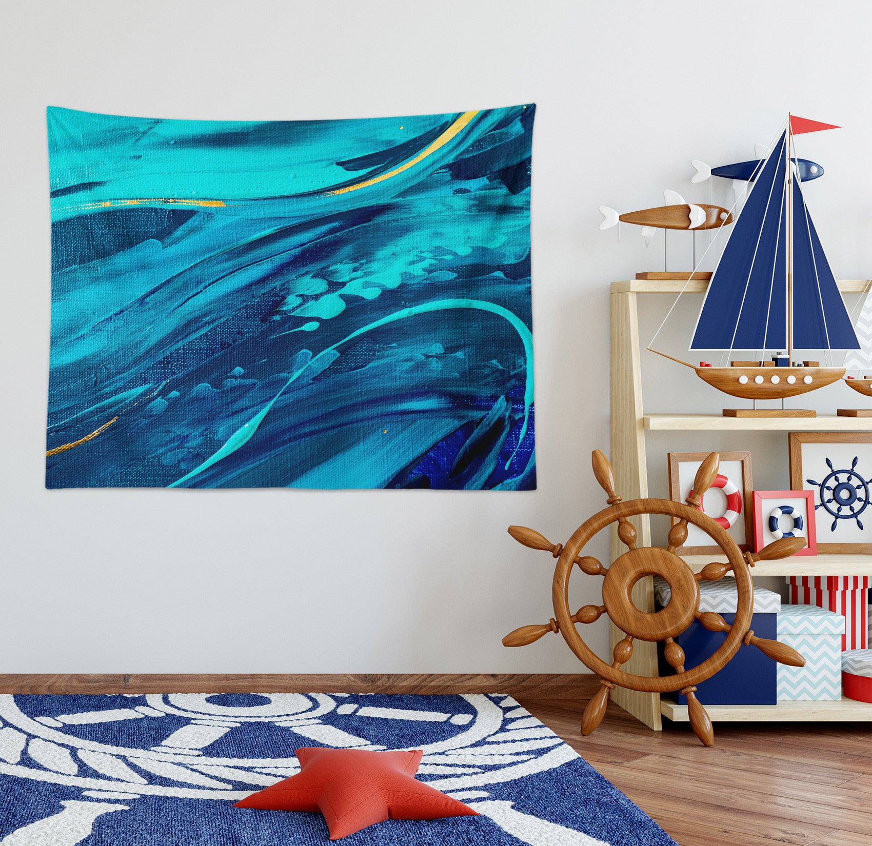 3D Blue Picture 3410 Skromova Marina Tapestry Hanging Cloth Hang