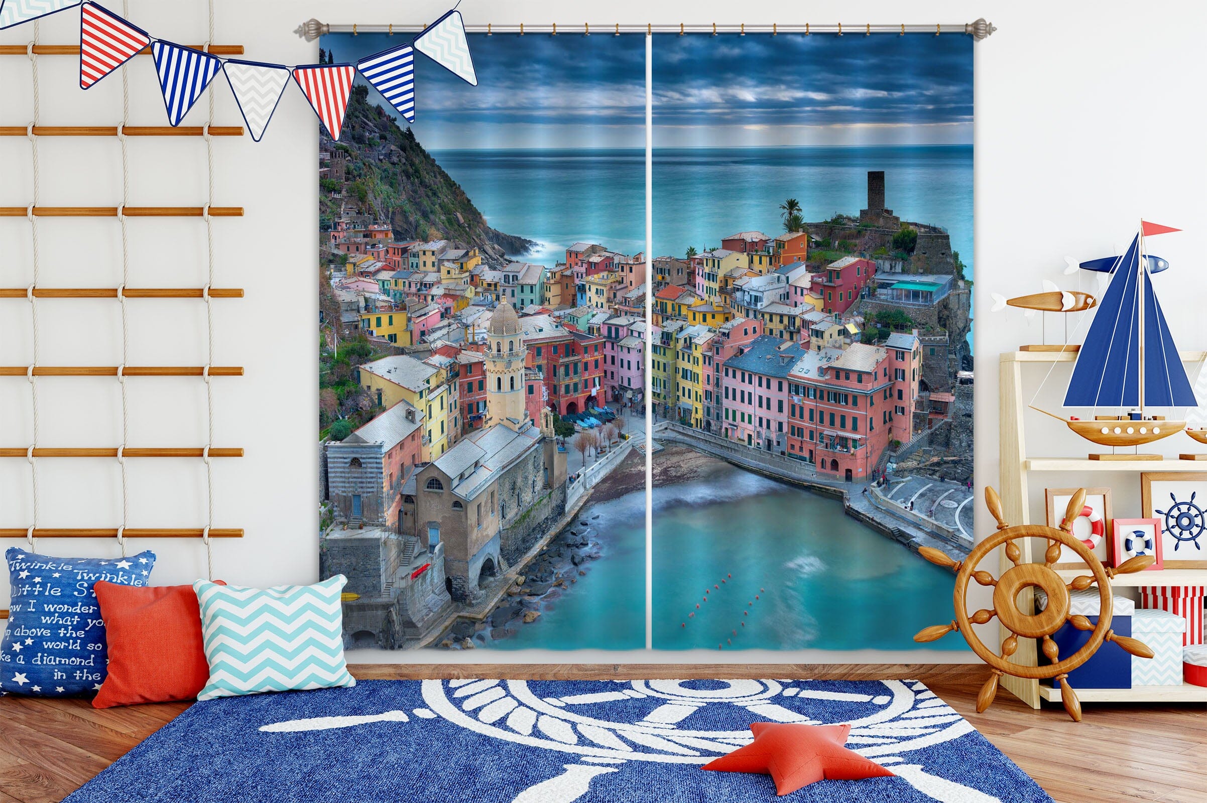 3D Water City 197 Marco Carmassi Curtain Curtains Drapes Curtains AJ Creativity Home 