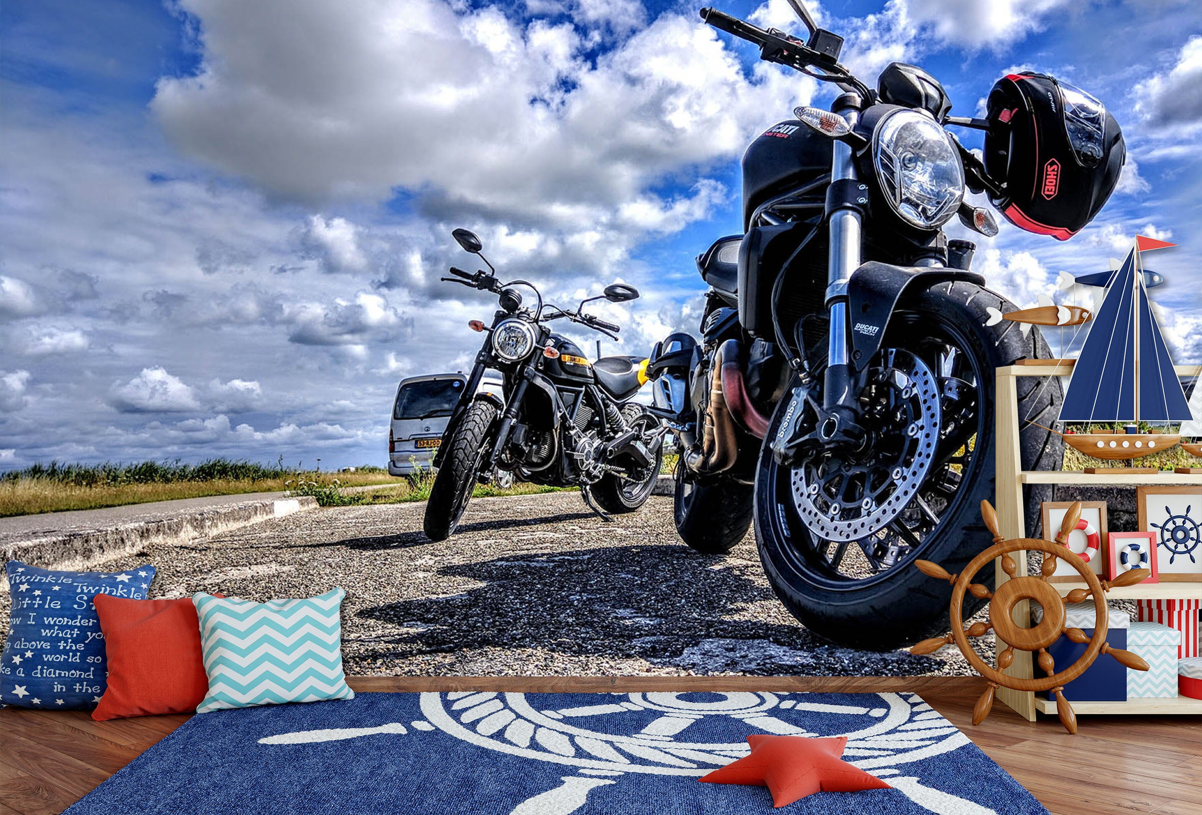 3D Motorcycle Helmet 110 Vehicle Wall Murals