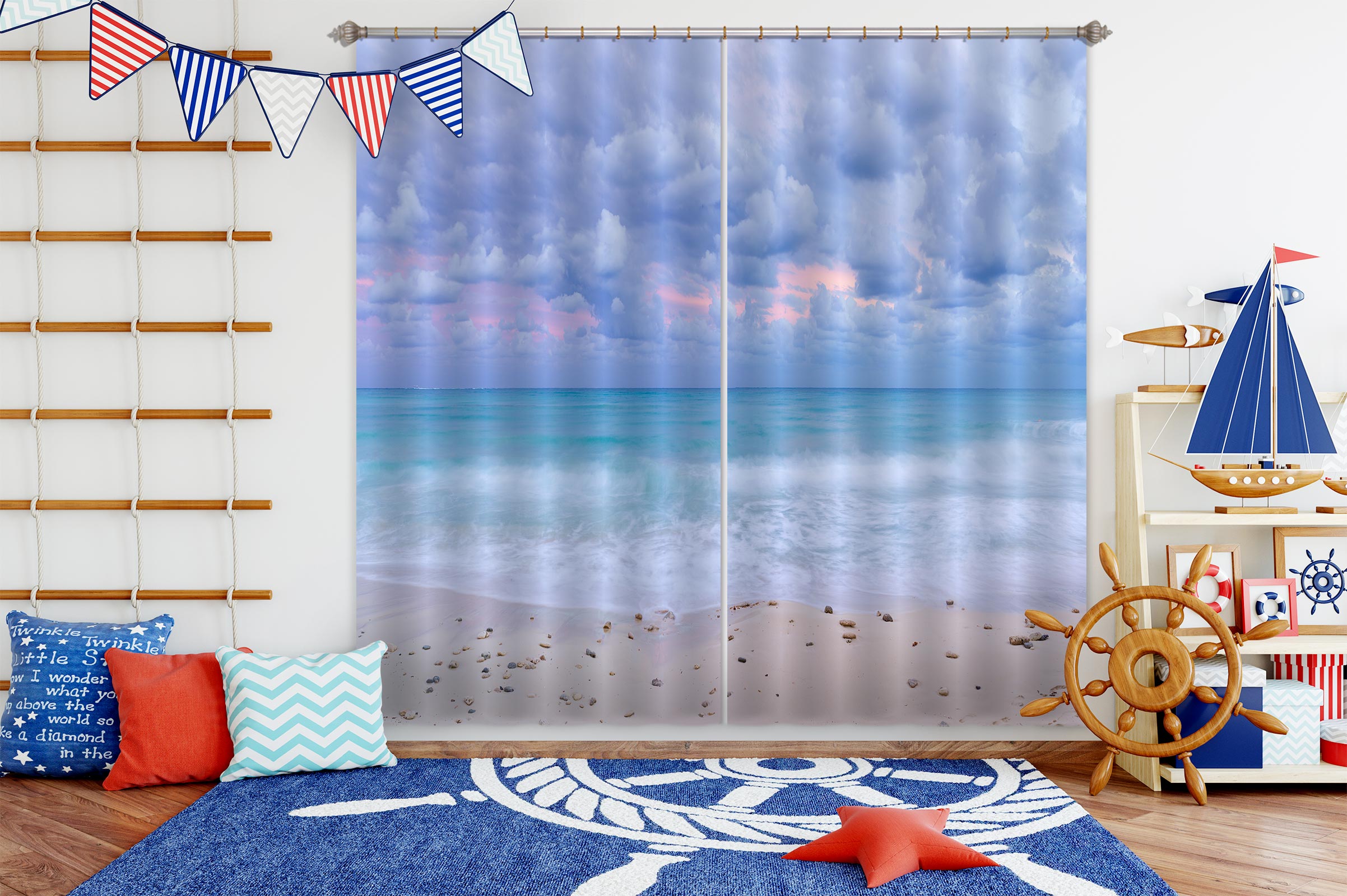 3D Ocean Cloud 6533 Assaf Frank Curtain Curtains Drapes