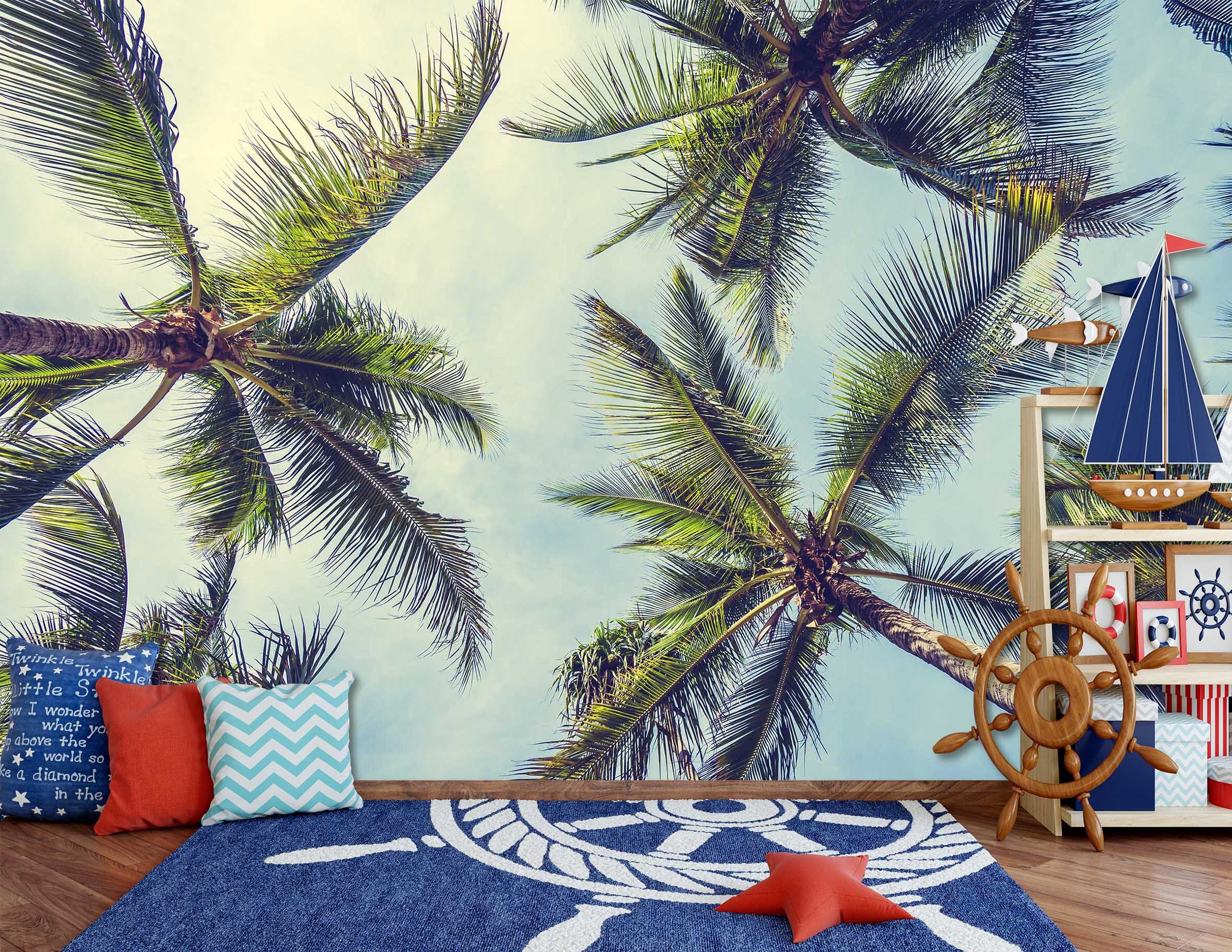 3D Sky Coconut Tree 93 Wall Murals Wallpaper AJ Wallpaper 2 