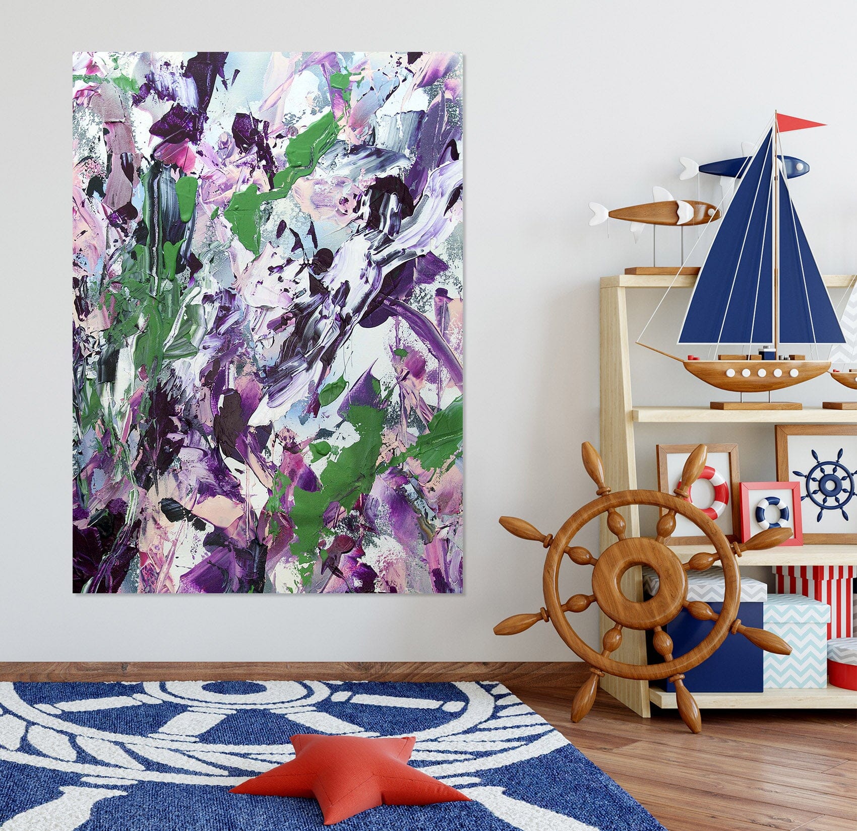 3D Purple Flowers 291 Allan P. Friedlander Wall Sticker Wallpaper AJ Wallpaper 2 