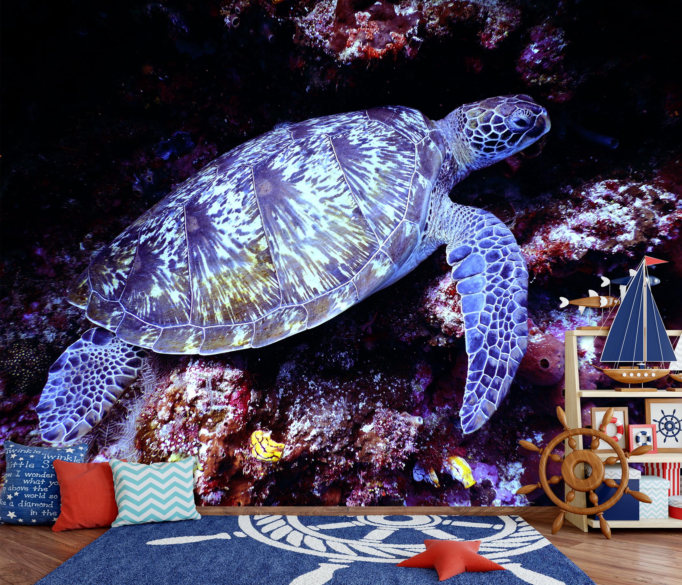 3D Purple Tortoise 259 Wall Murals