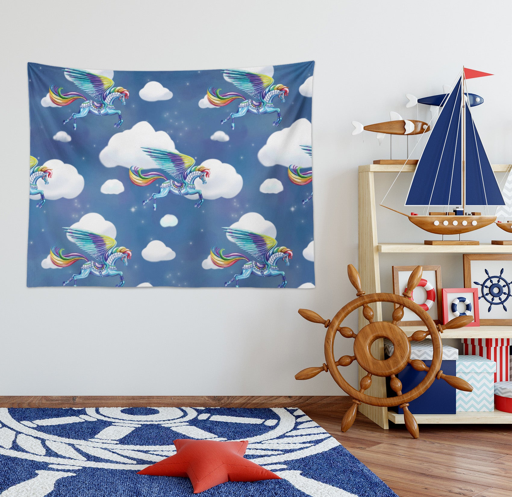 3D Unicorn Cloud 958 Rose Catherine Khan Tapestry Hanging Cloth Hang