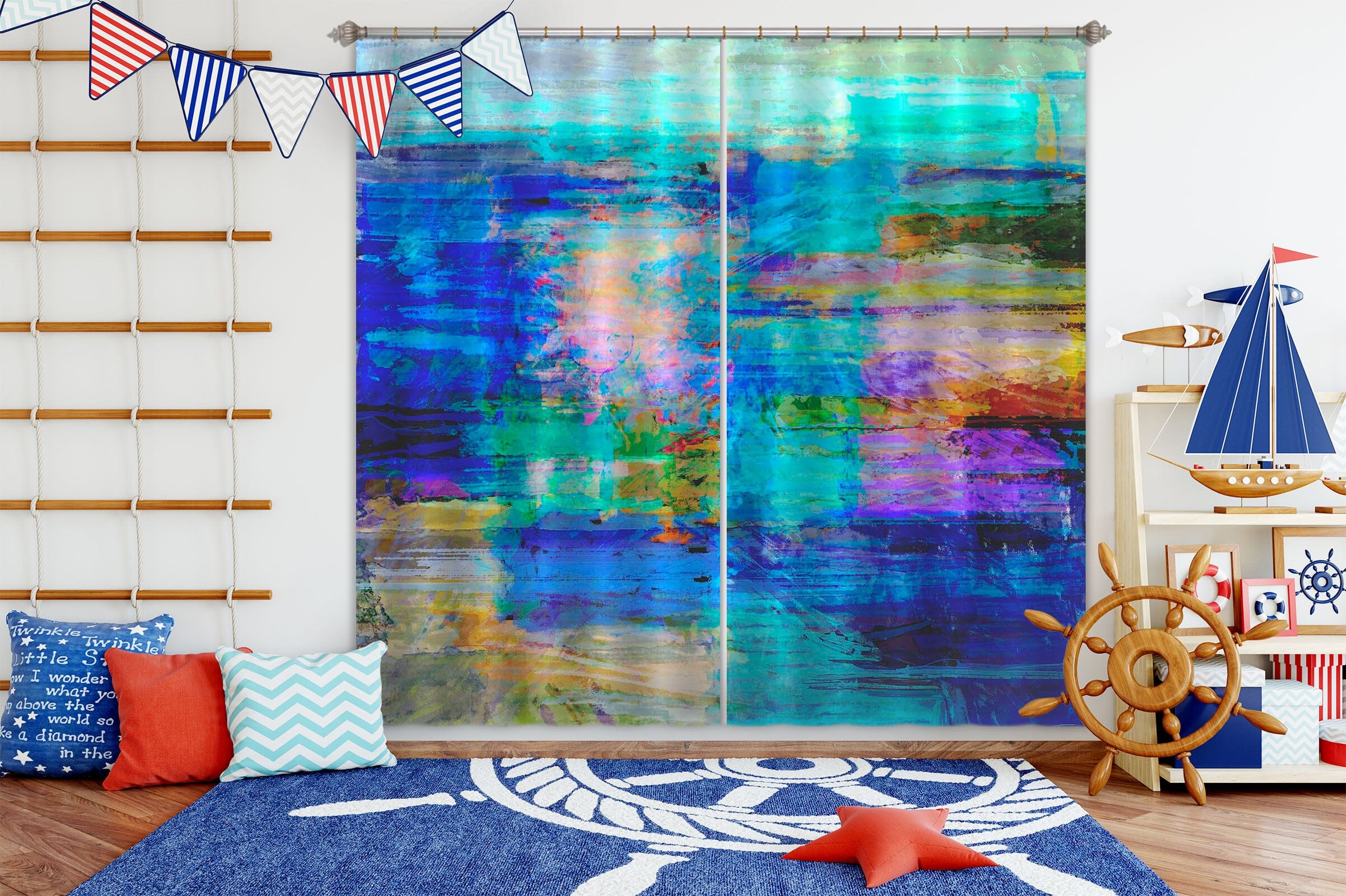 3D Tranquil Sea 209 Michael Tienhaara Curtain Curtains Drapes Curtains AJ Creativity Home 