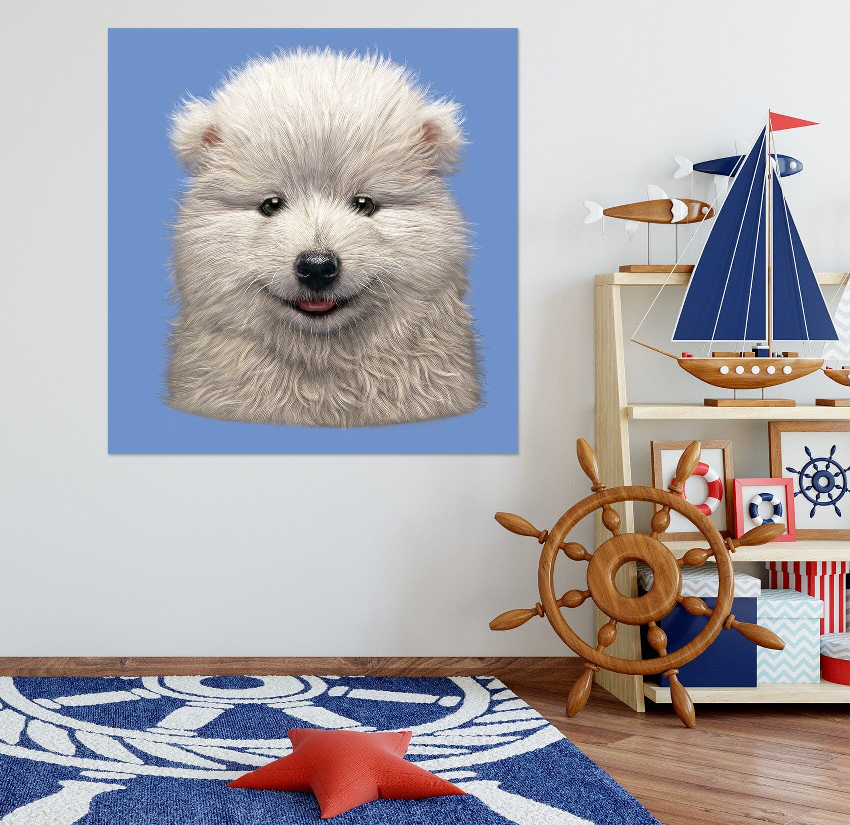 3D Samoyed Puppy BF Def 066 Vincent Hie Wall Sticker Wallpaper AJ Wallpaper 2 