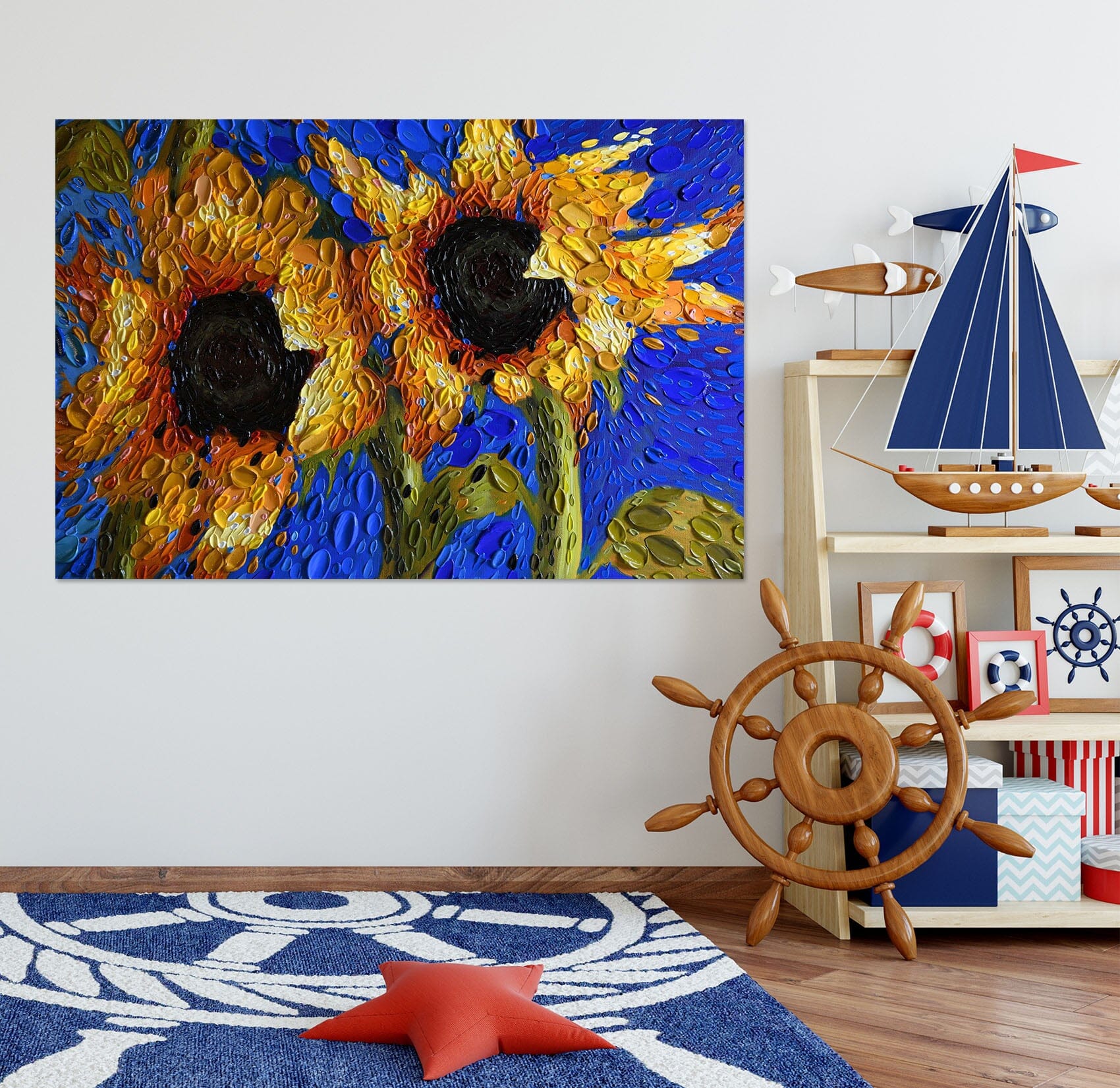 3D Sunflowers 012 Dena Tollefson Wall Sticker Wallpaper AJ Wallpaper 2 