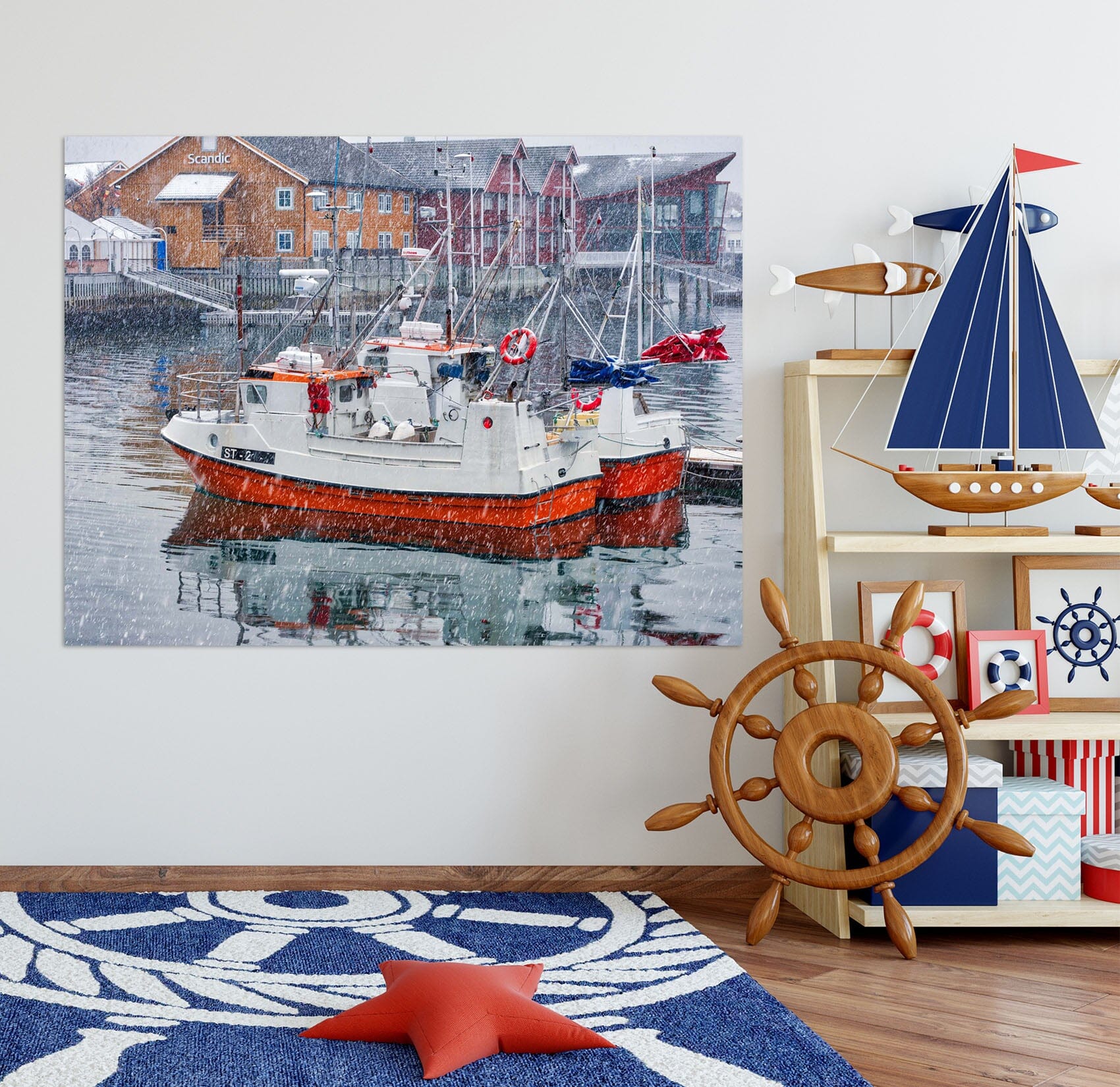 3D River Boat 105 Marco Carmassi Wall Sticker Wallpaper AJ Wallpaper 2 