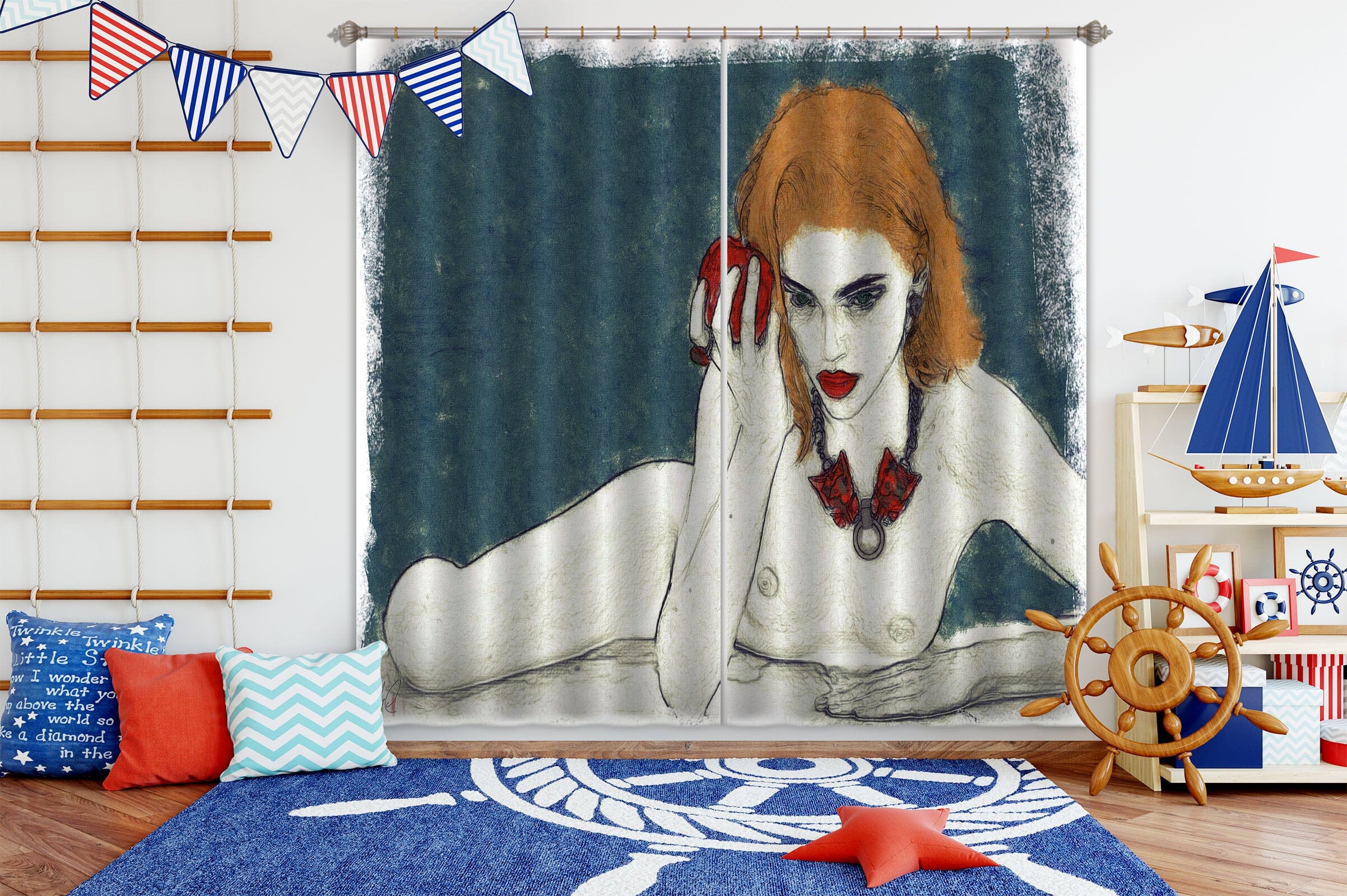 3D Sexy Goddess 049 Marco Cavazzana Curtain Curtains Drapes Curtains AJ Creativity Home 