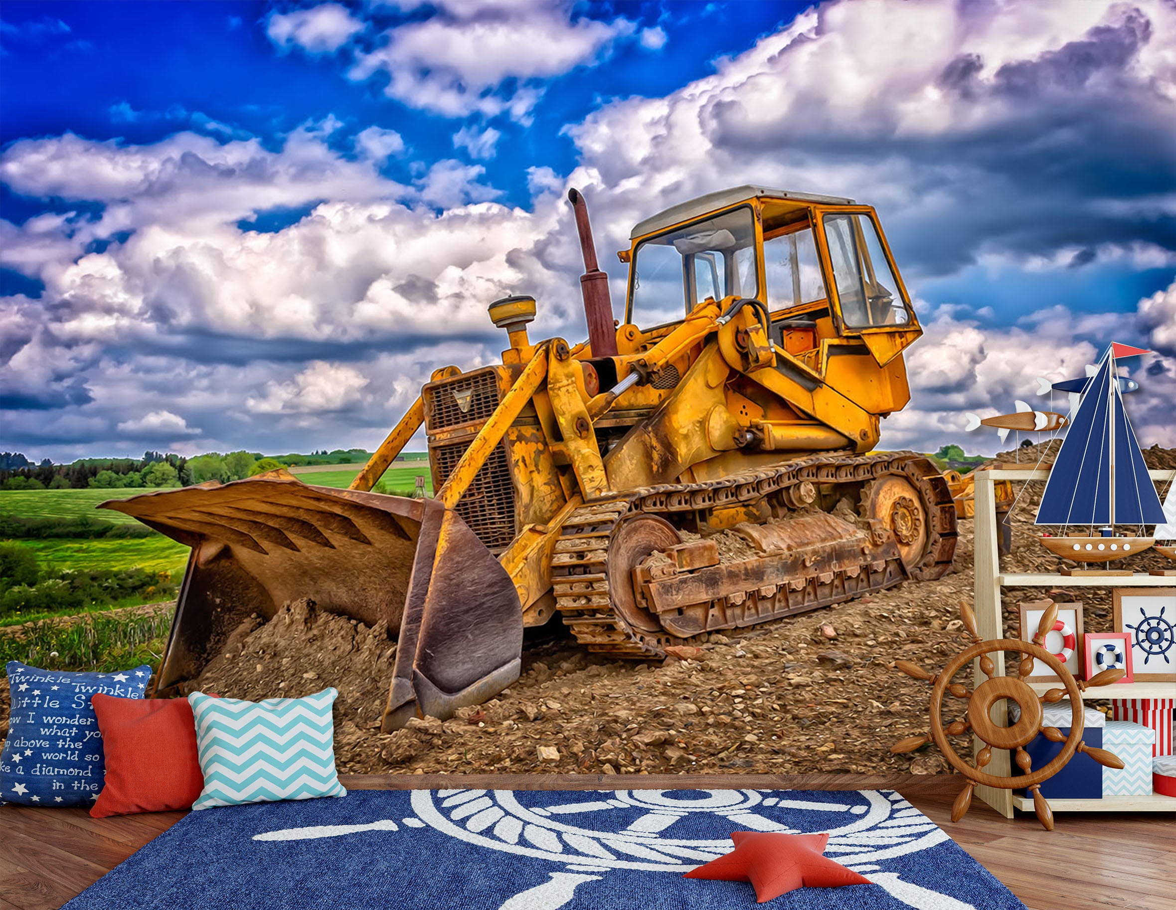 3D Construction Machine 005 Vehicle Wall Murals