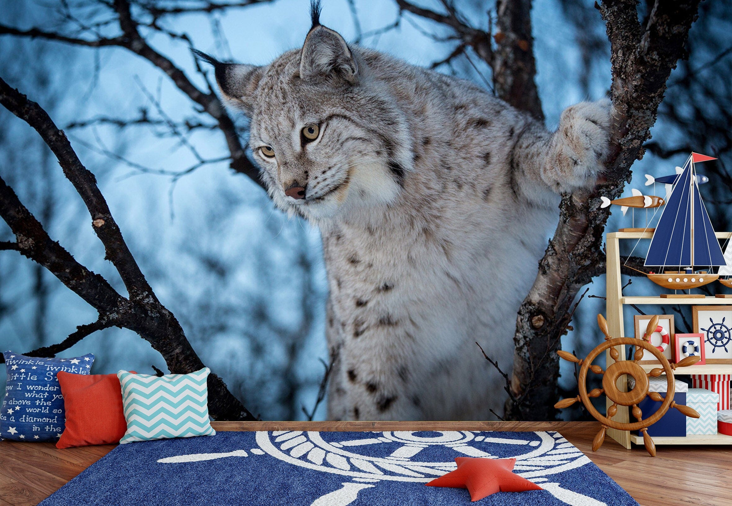 3D Leopard Cat Tree 204 Wall Murals Wallpaper AJ Wallpaper 2 