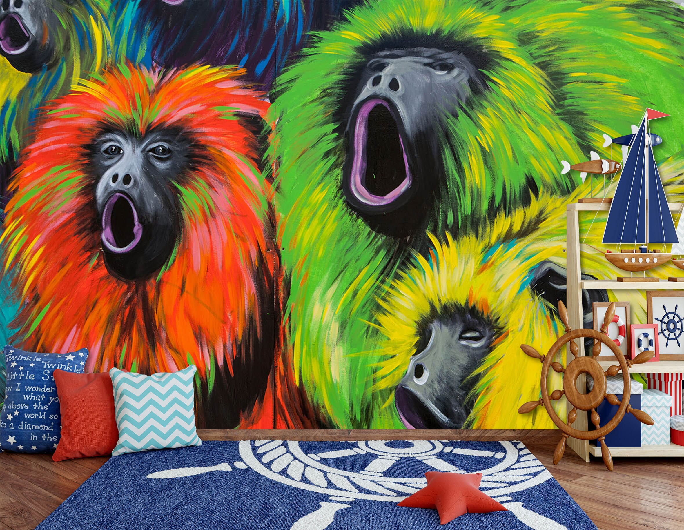 3D Color Orangutan 352 Wall Murals Wallpaper AJ Wallpaper 2 