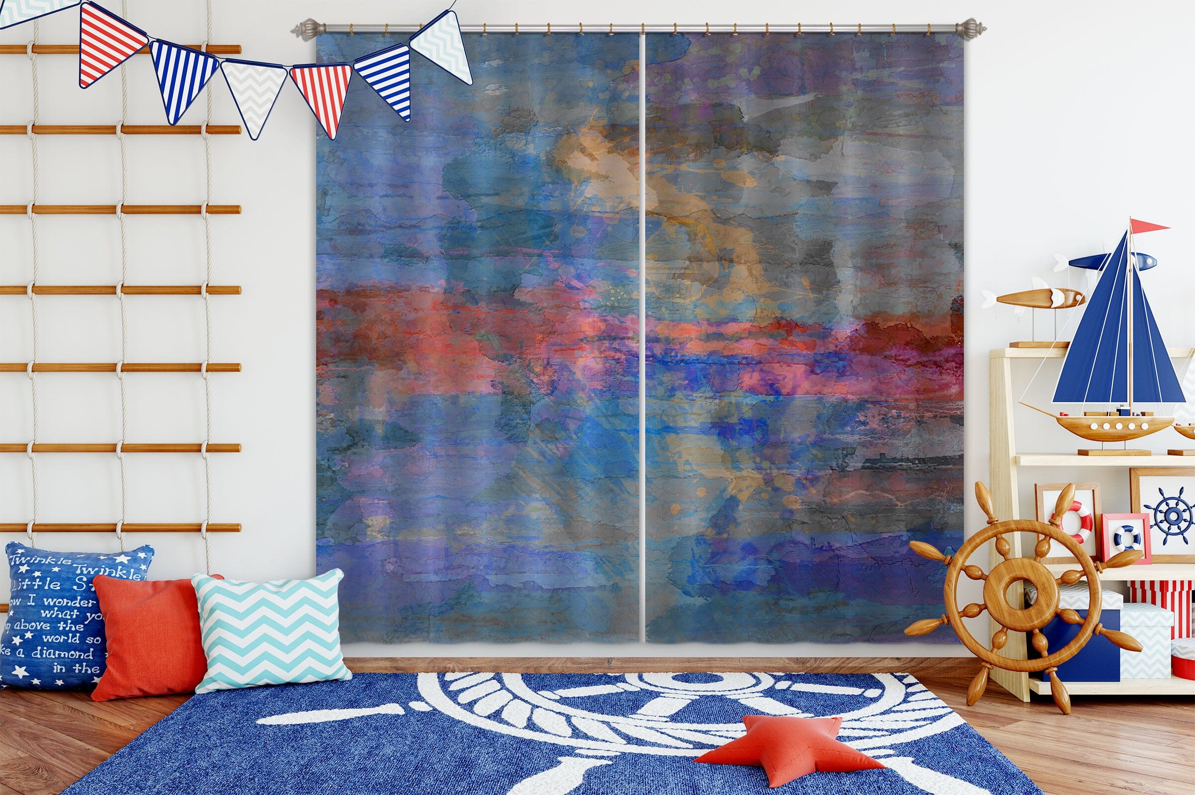 3D Color Sky 230 Michael Tienhaara Curtain Curtains Drapes Curtains AJ Creativity Home 