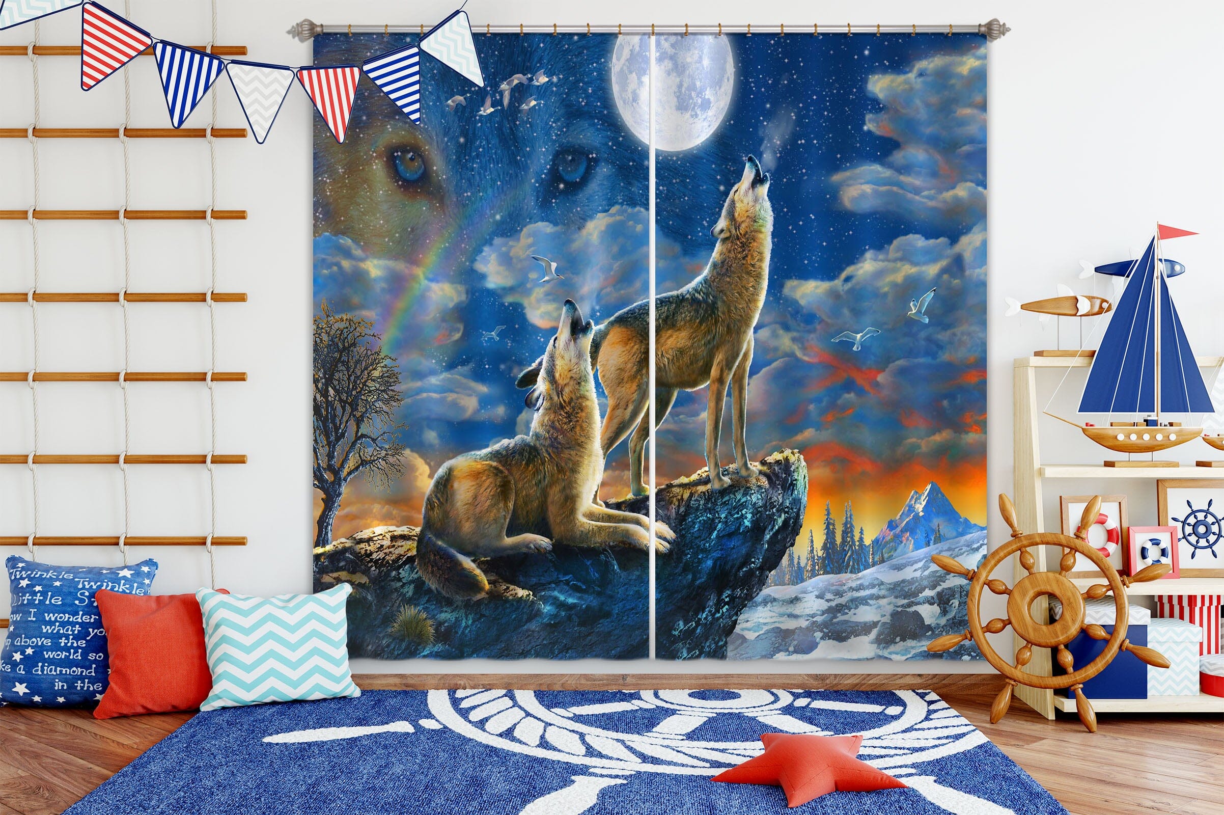 3D Wolverine 068 Adrian Chesterman Curtain Curtains Drapes Curtains AJ Creativity Home 