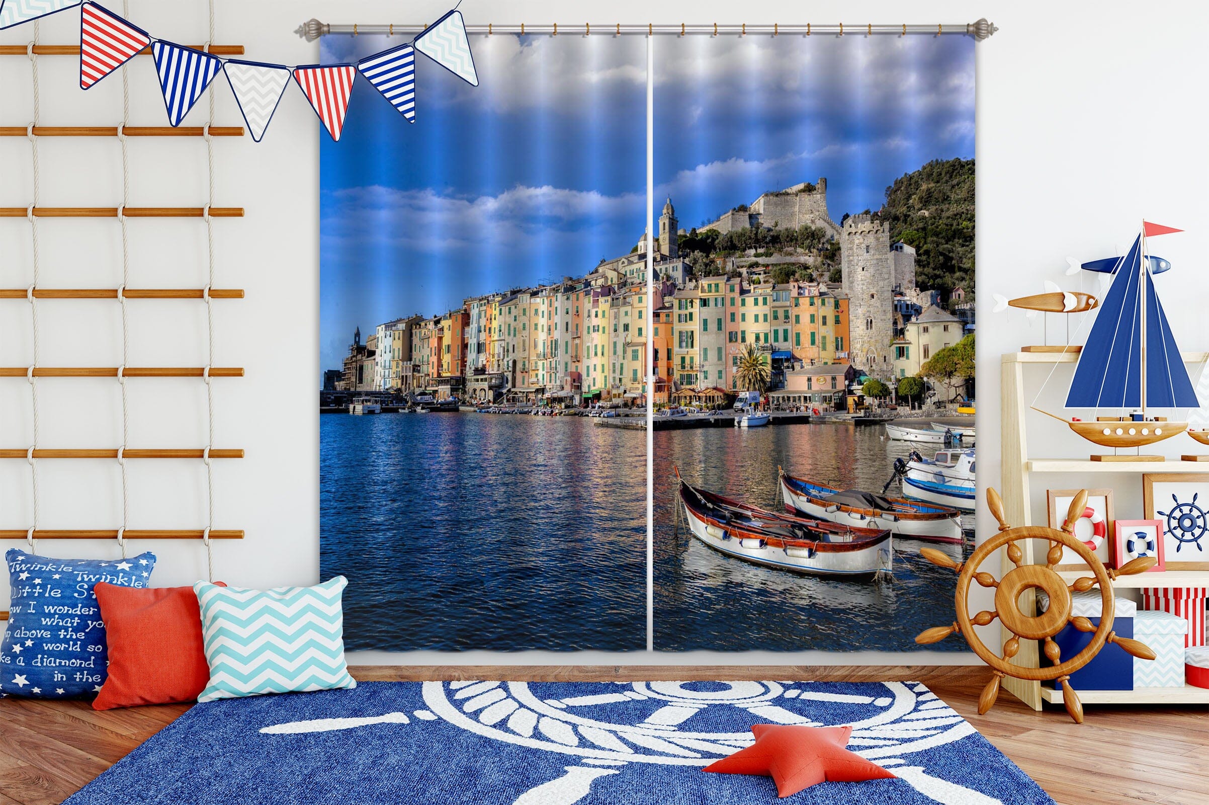 3D Water City 161 Marco Carmassi Curtain Curtains Drapes Curtains AJ Creativity Home 