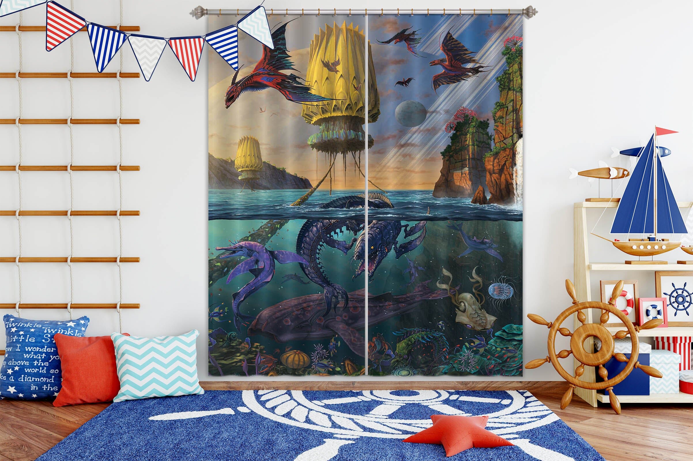 3D Cyris Undiscovered 027 Vincent Hie Curtain Curtains Drapes Curtains AJ Creativity Home 