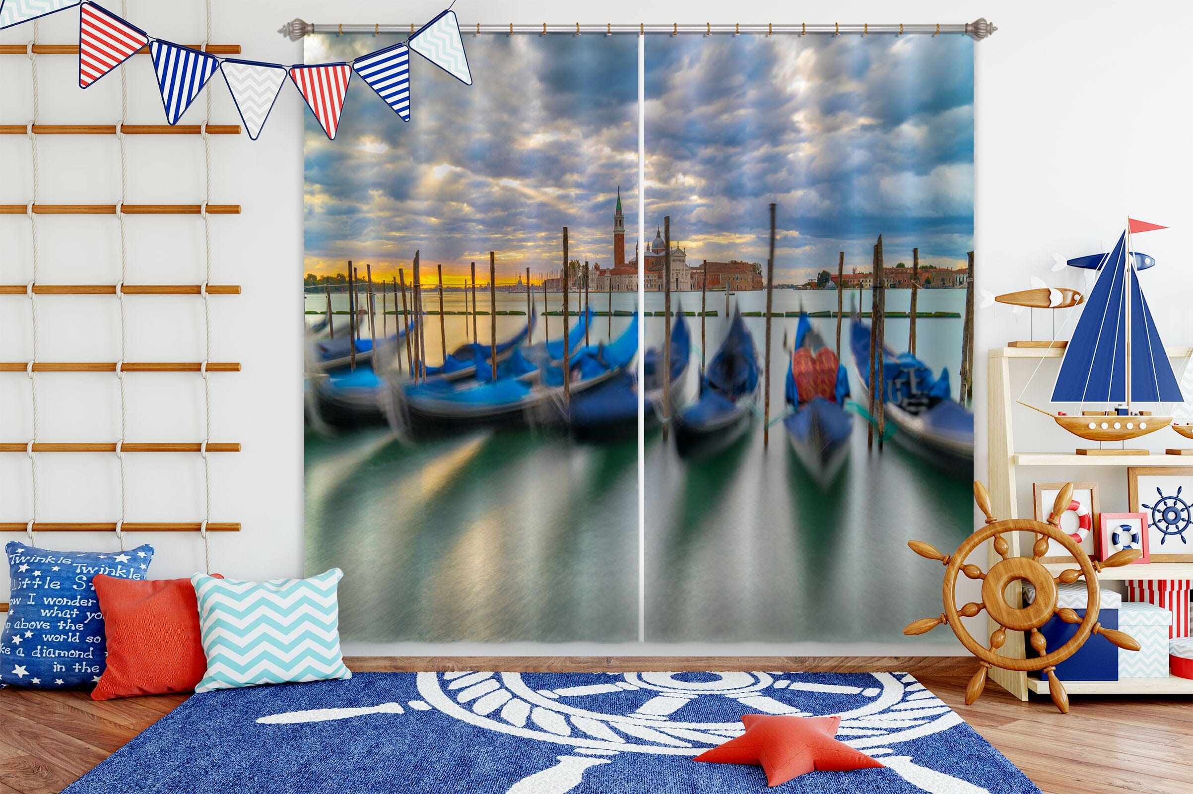 3D River Regatta 185 Marco Carmassi Curtain Curtains Drapes Curtains AJ Creativity Home 