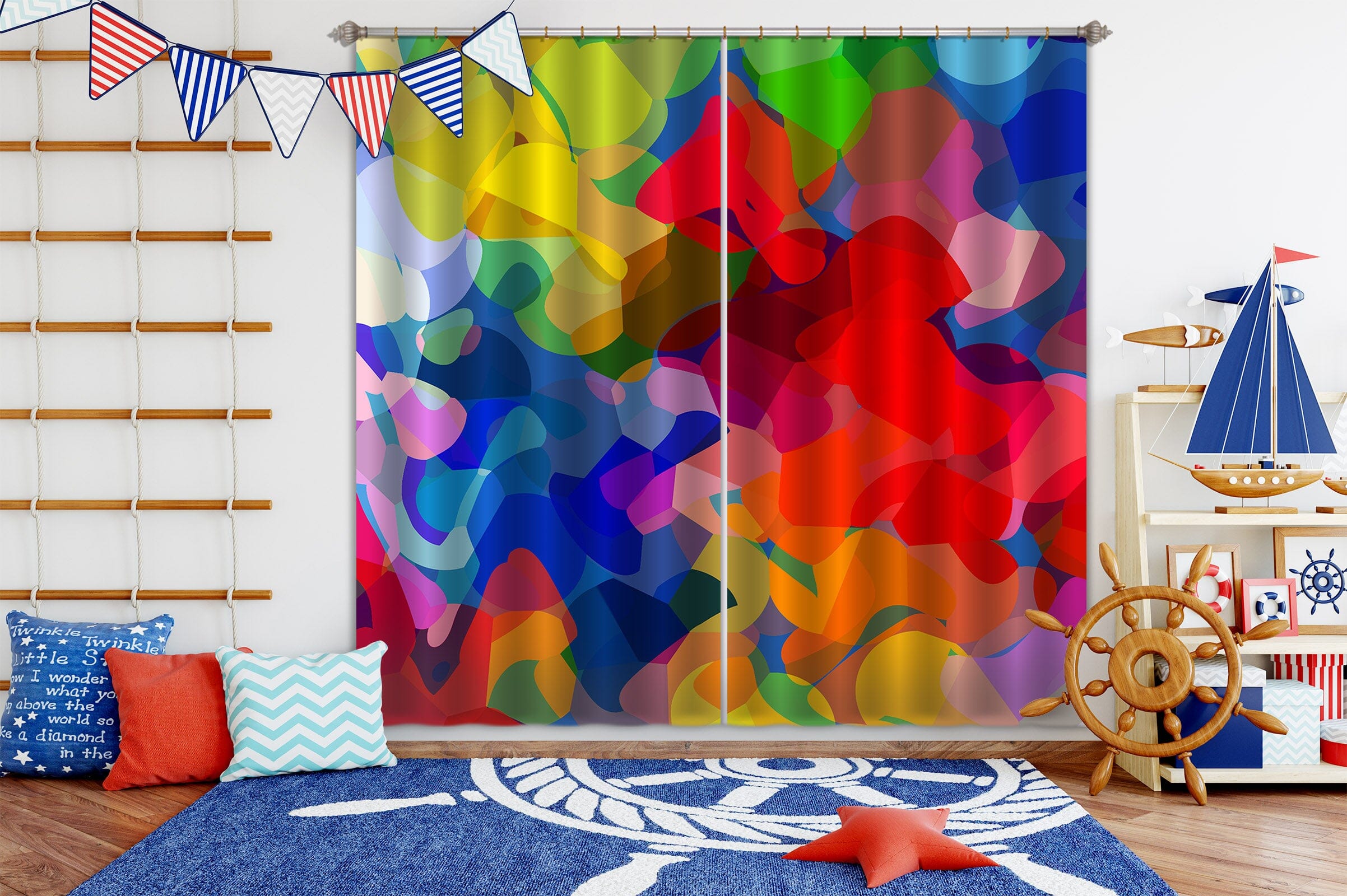 3D Colorful Graffiti 039 Shandra Smith Curtain Curtains Drapes Curtains AJ Creativity Home 