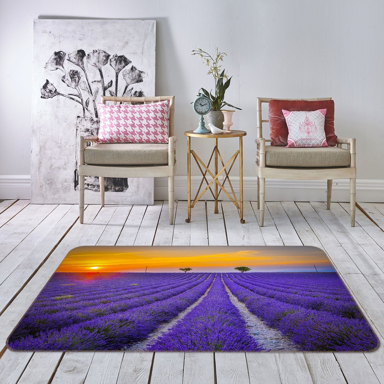 3D Lavender Estate 1171 Marco Carmassi Rug Non Slip Rug Mat Mat AJ Creativity Home 