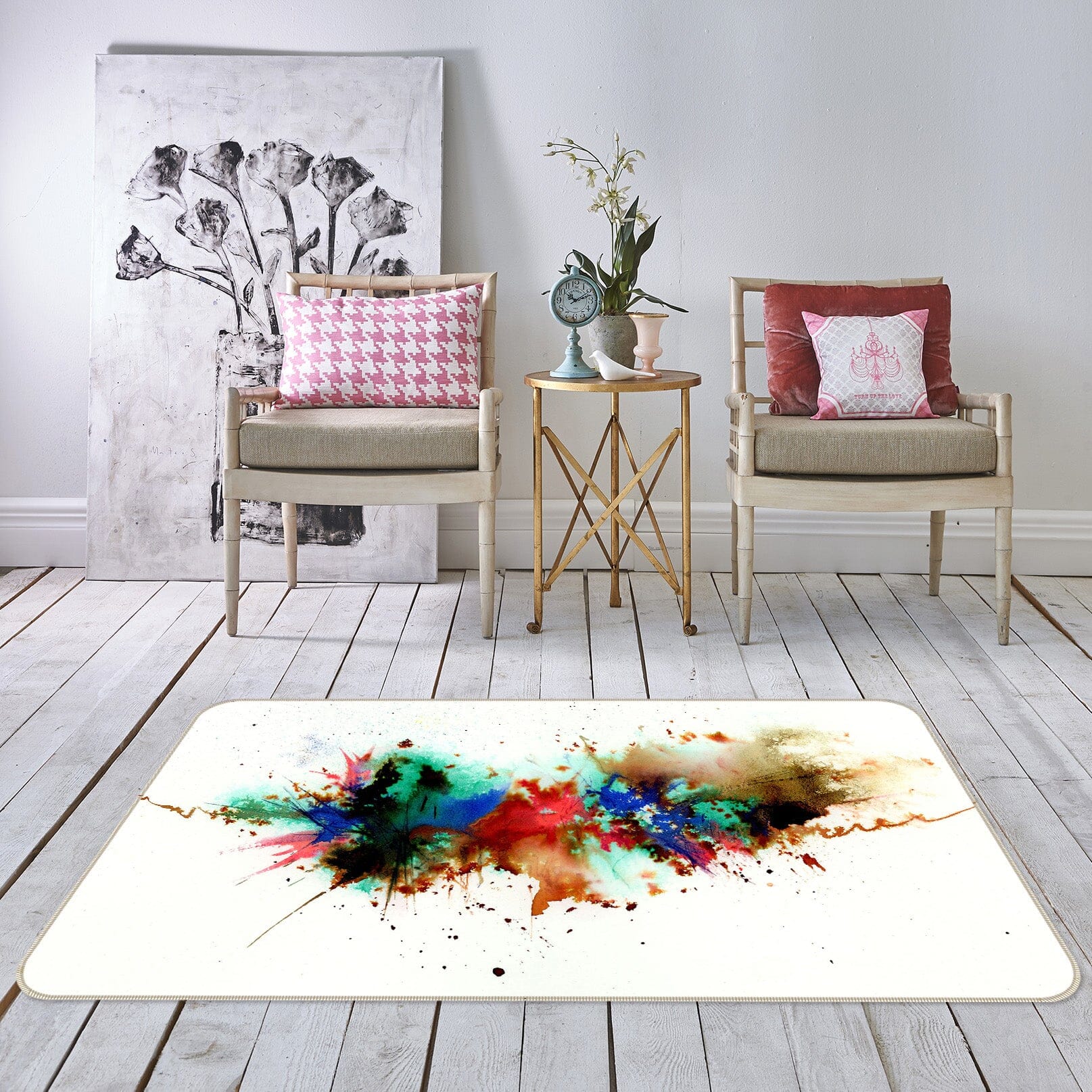 3D Color Splash 1009 Anne Farrall Doyle Rug Non Slip Rug Mat Mat AJ Creativity Home 