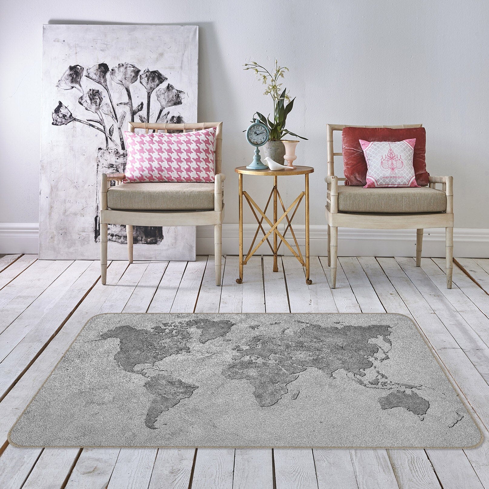 3D Grey World 273 World Map Non Slip Rug Mat Mat AJ Creativity Home 