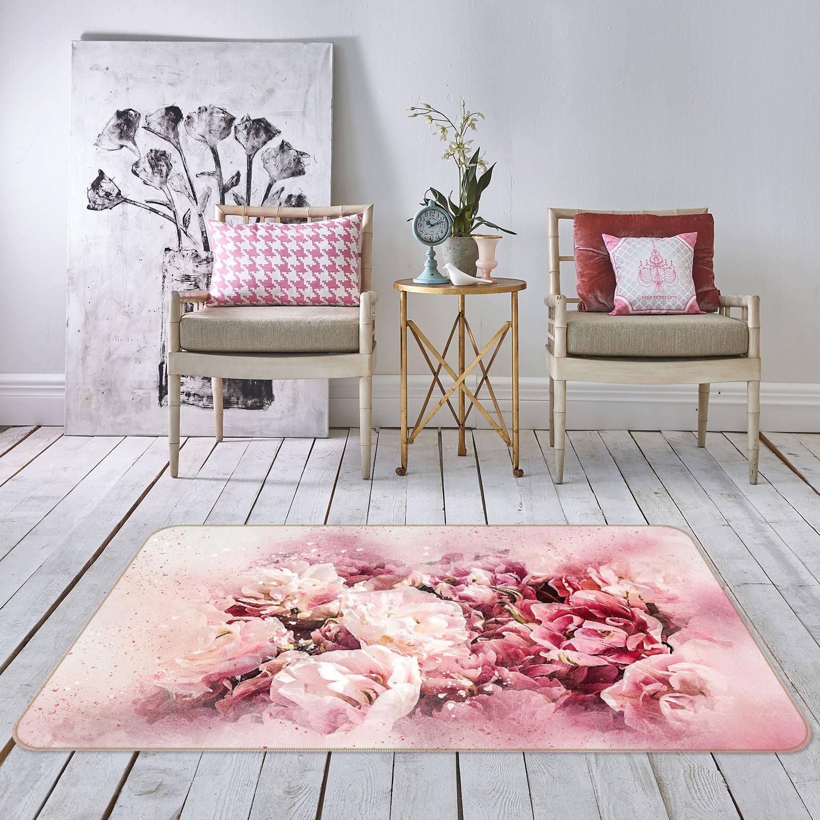 3D Flowers 36133 Non Slip Rug Mat