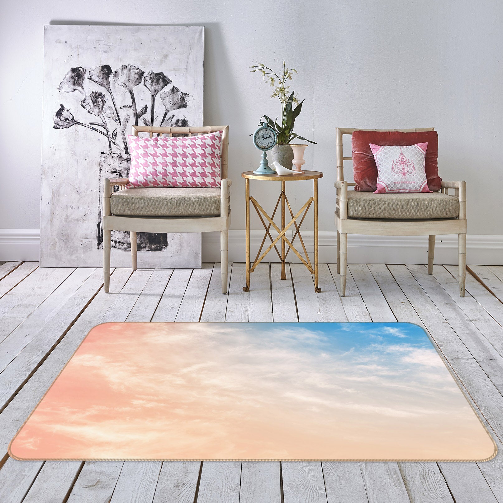 3D Clouds 31050 Non Slip Rug Mat