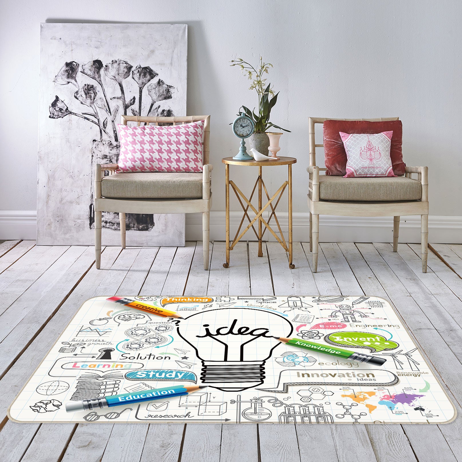 3D Light Bulb 77120 Non Slip Rug Mat