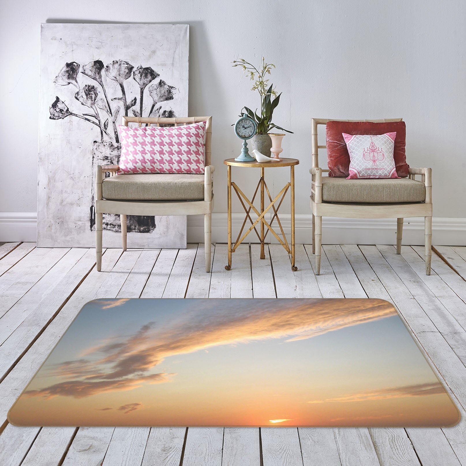 3D Sky Clouds 31185 Non Slip Rug Mat