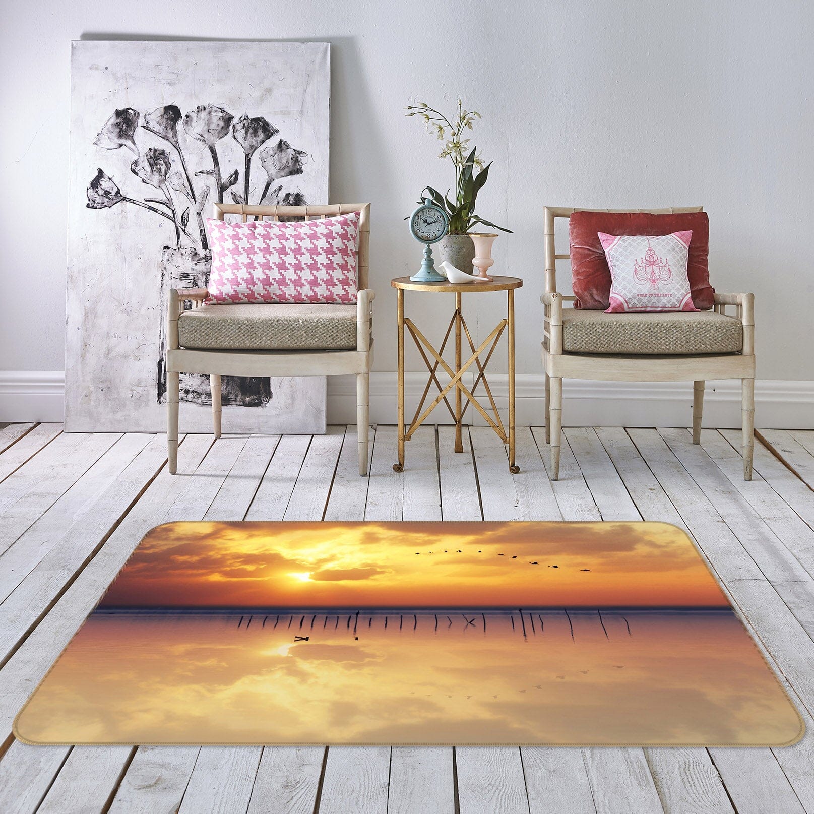 3D Sunset River 1128 Marco Carmassi Rug Non Slip Rug Mat Mat AJ Creativity Home 