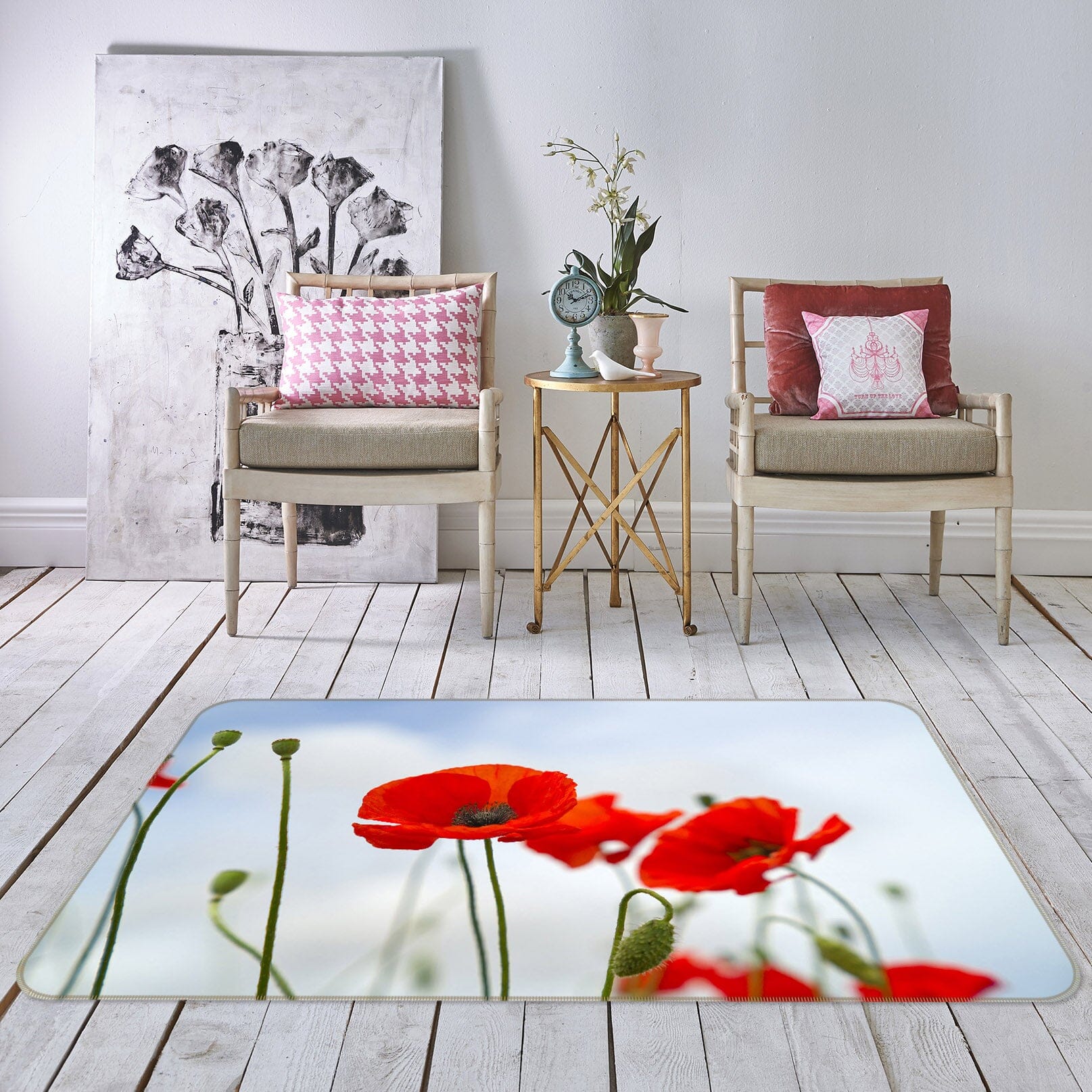 3D Red Flowers 1170 Marco Carmassi Rug Non Slip Rug Mat Mat AJ Creativity Home 