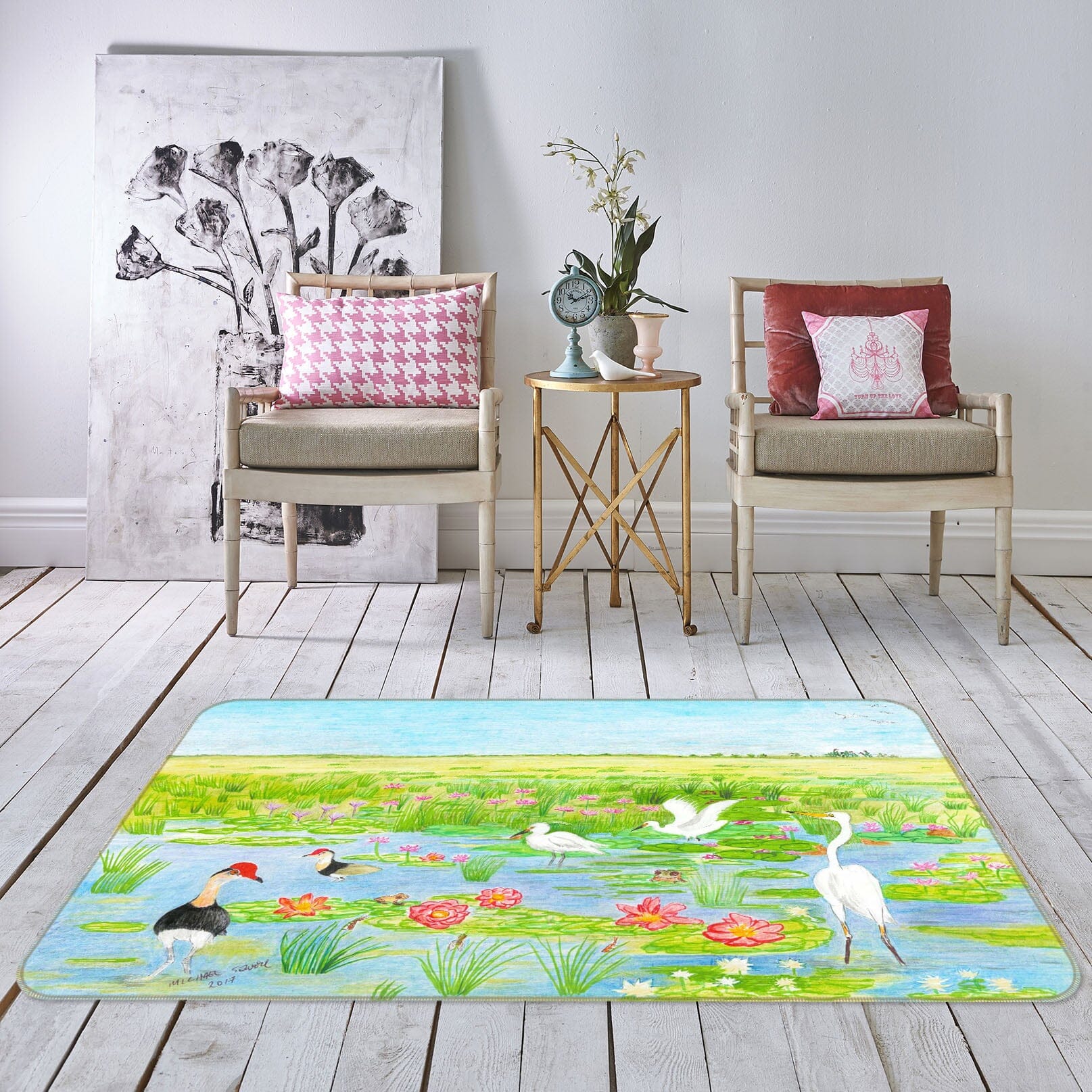 3D Spring Pond 1507 Michael Sewell Rug Non Slip Rug Matt Mat AJ Creativity Home 