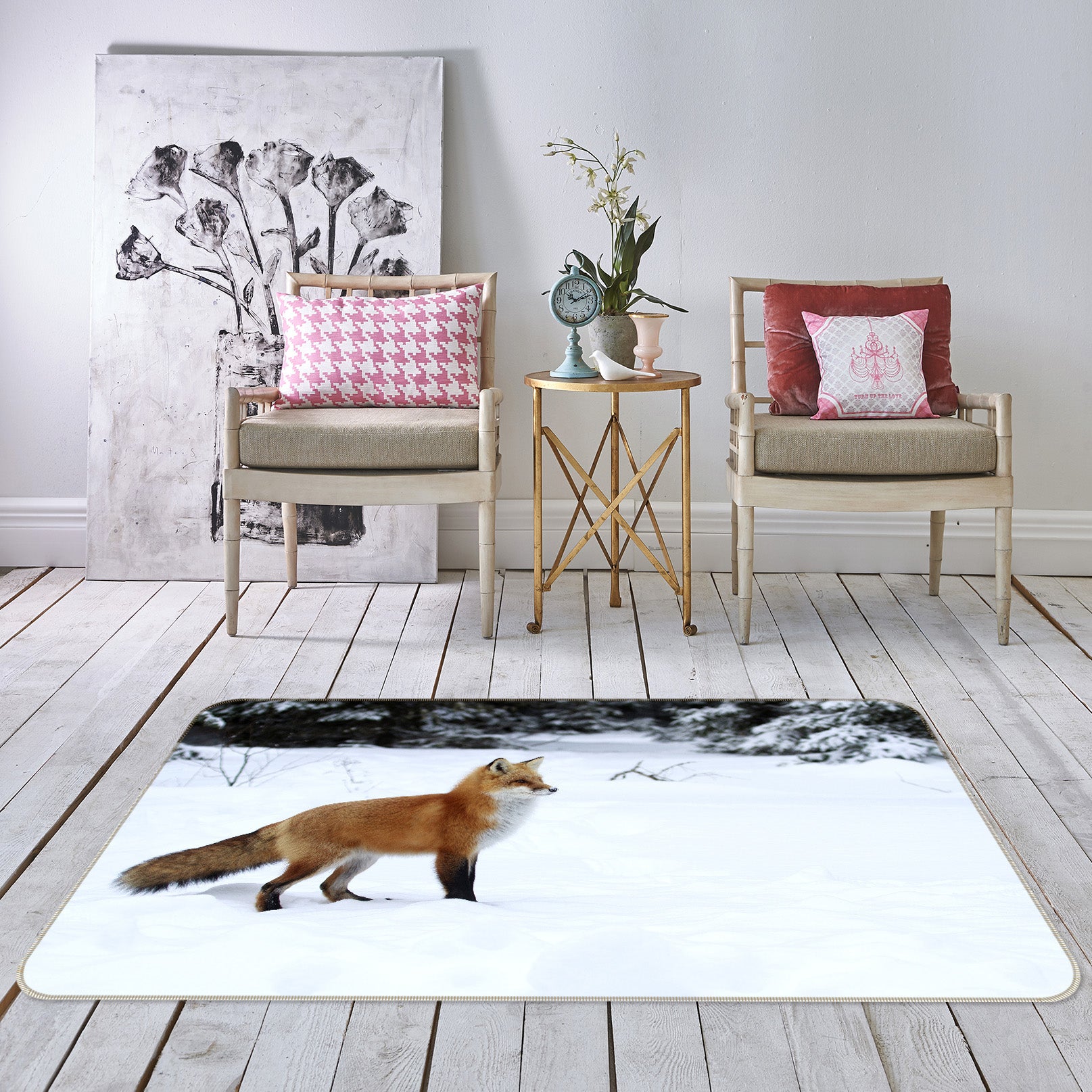 3D Fox Snowfield 38103 Animal Non Slip Rug Mat