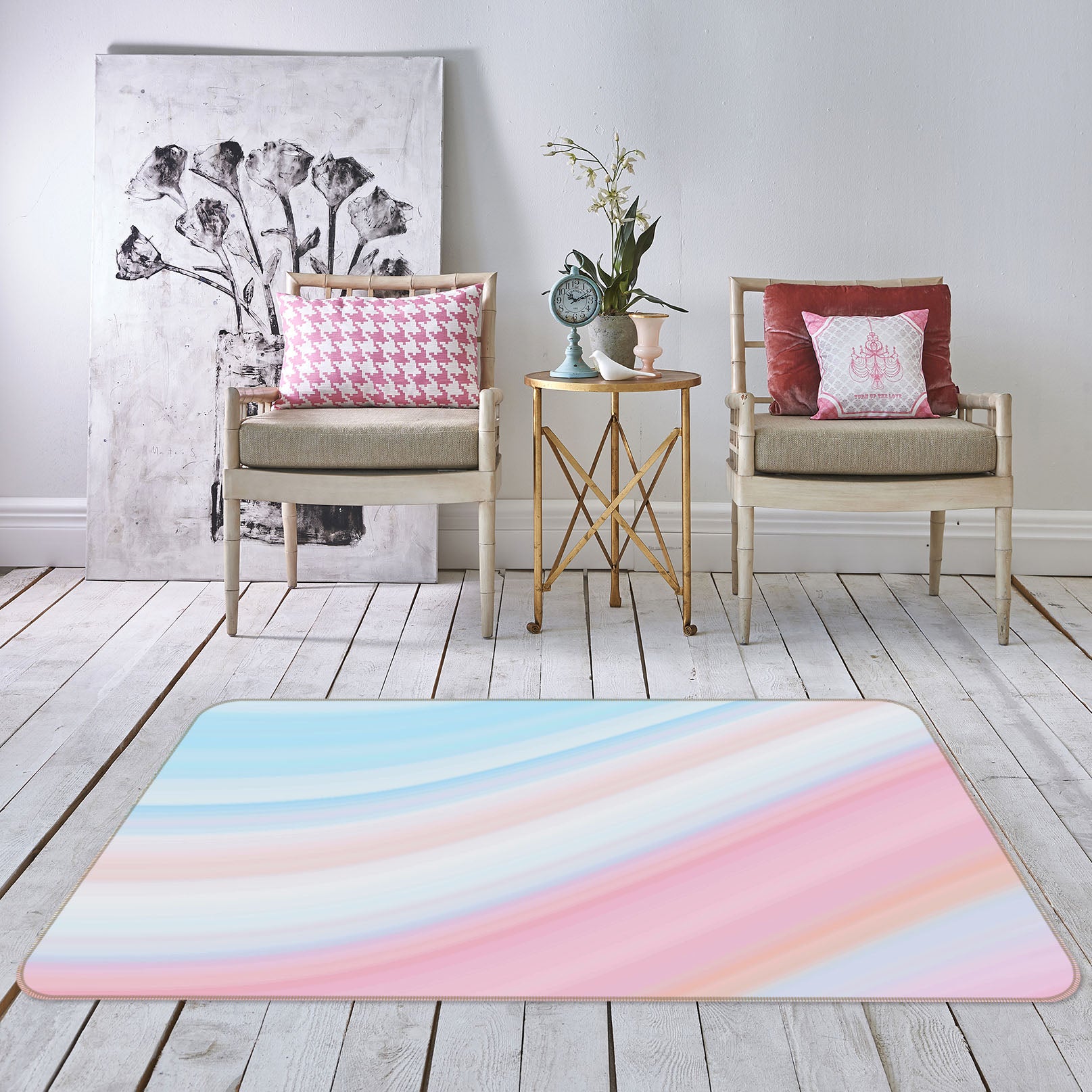 3D Light Color Pattern 31021 Non Slip Rug Mat
