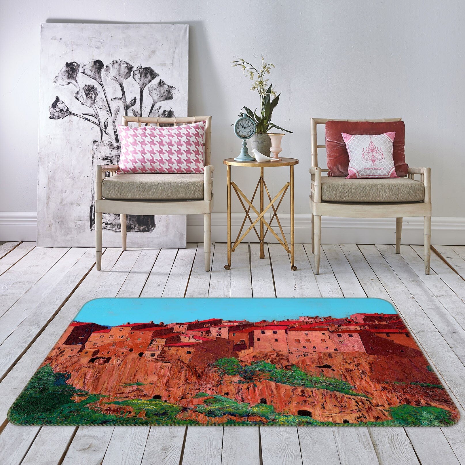 3D Pitigliano Village 1001 Allan P. Friedlander Rug Non Slip Rug Mat Mat AJ Creativity Home 