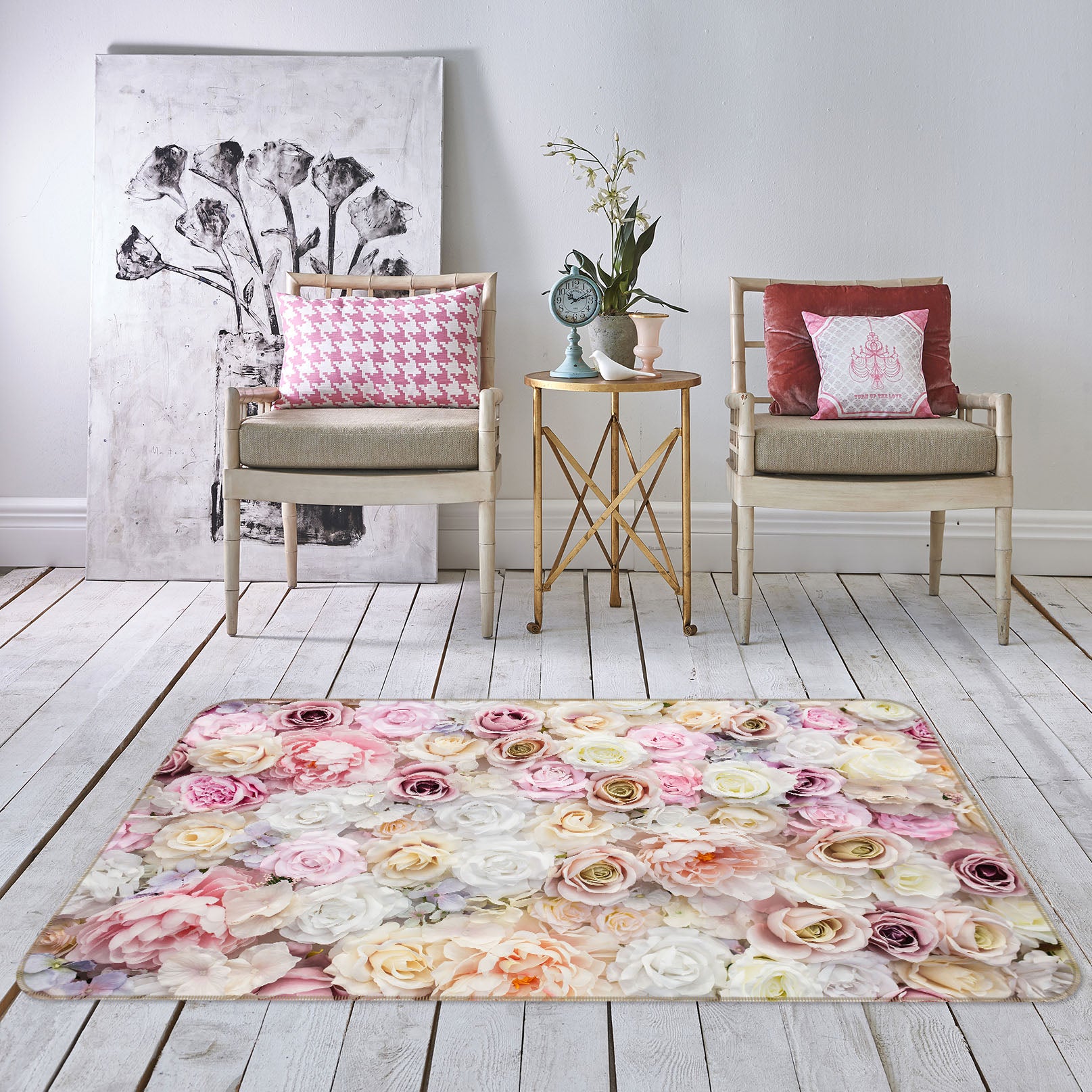 3D Flowers 31083 Non Slip Rug Mat