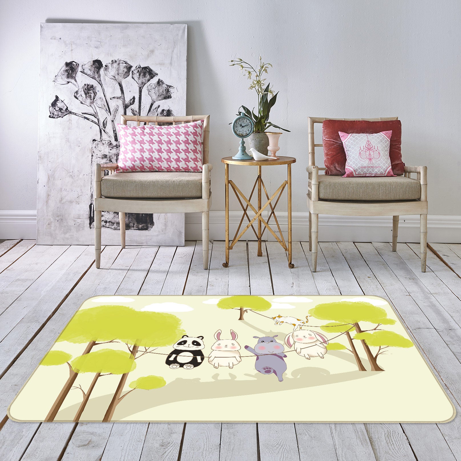 3D Trees Animal 77037 Non Slip Rug Mat