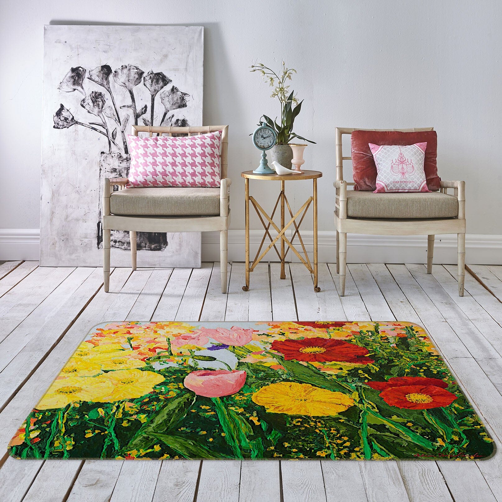 3D Bright Flowers 1034 Allan P. Friedlander Rug Non Slip Rug Mat Mat AJ Creativity Home 
